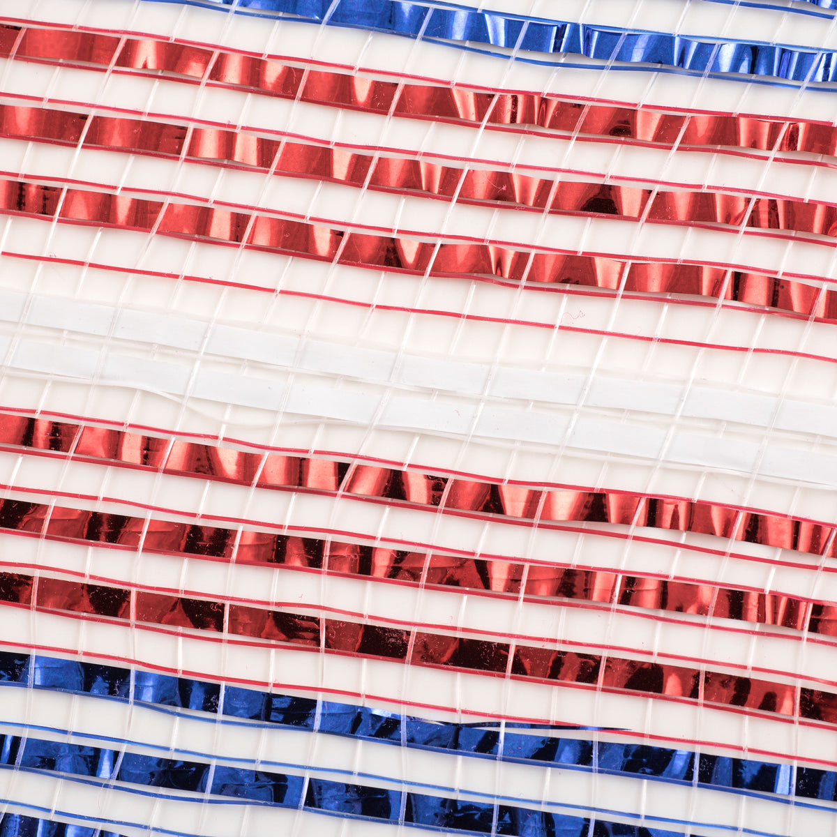 10" Poly Deco Mesh: Metallic Patriotic Stripe detail photo 3
