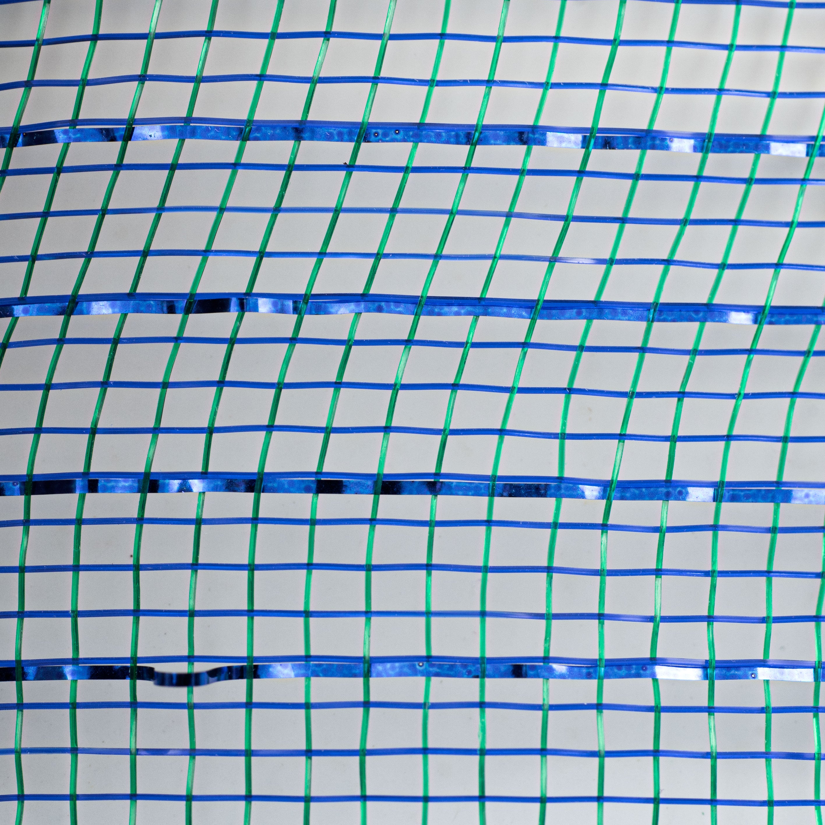 10" Poly Deco Mesh: Metallic Royal Blue/Peacock detail photo 3