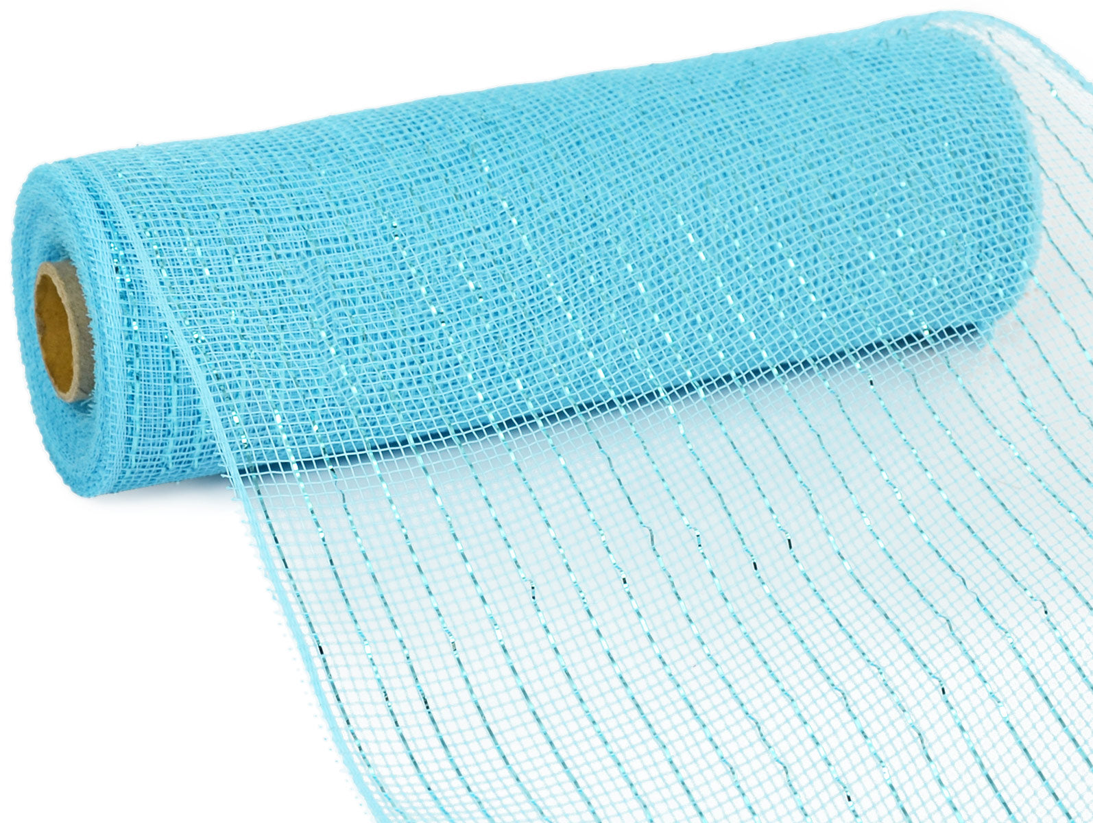 10" Poly Deco Mesh: Metallic Turquoise detail photo 3