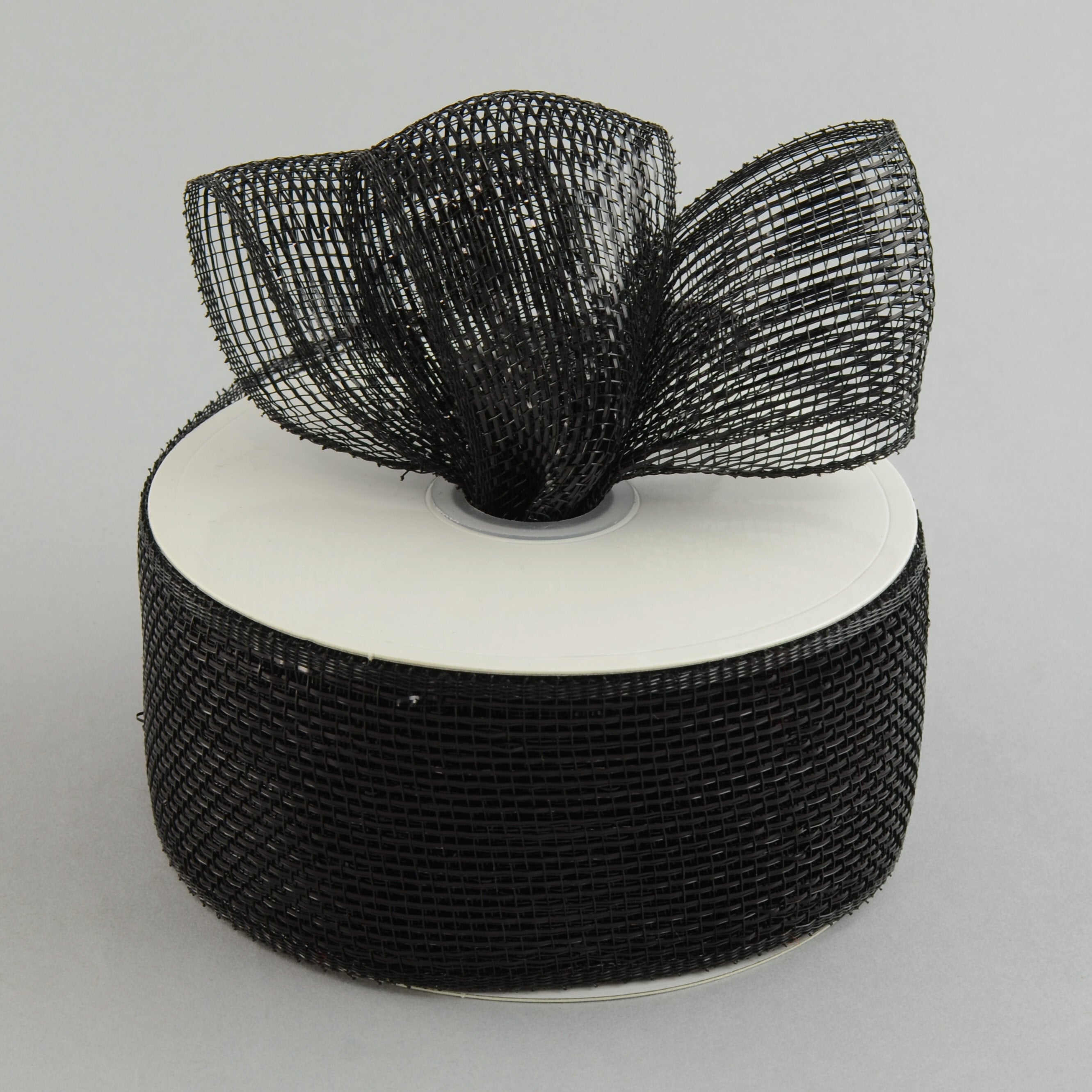 2.5" Poly Deco Mesh Ribbon: Metallic Black Lifestyle Photo