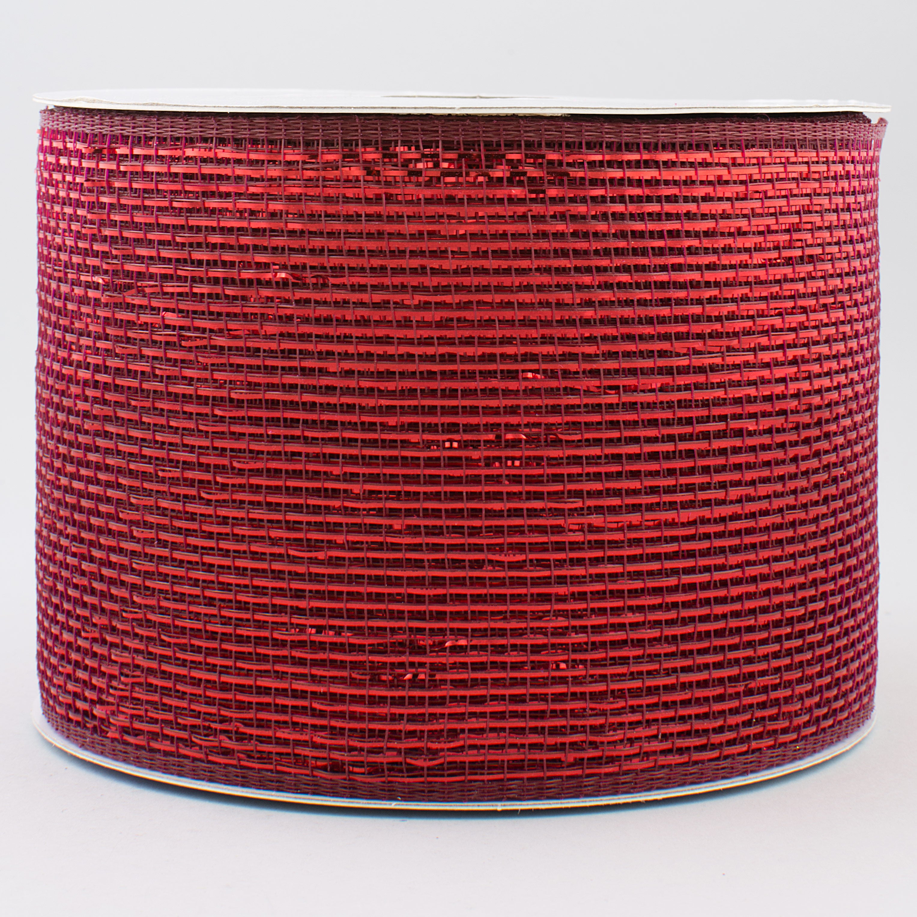 4" Poly Deco Mesh Ribbon: Metallic Burgundy Item Number: RS200561