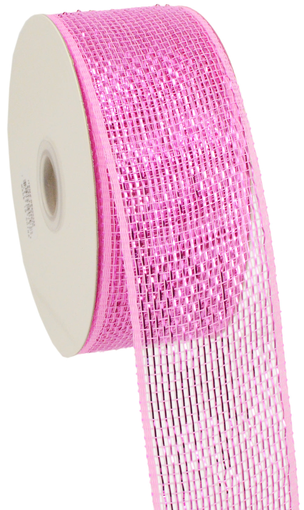 2.5" Poly Deco Mesh Ribbon: Metallic Pink detail photo 3