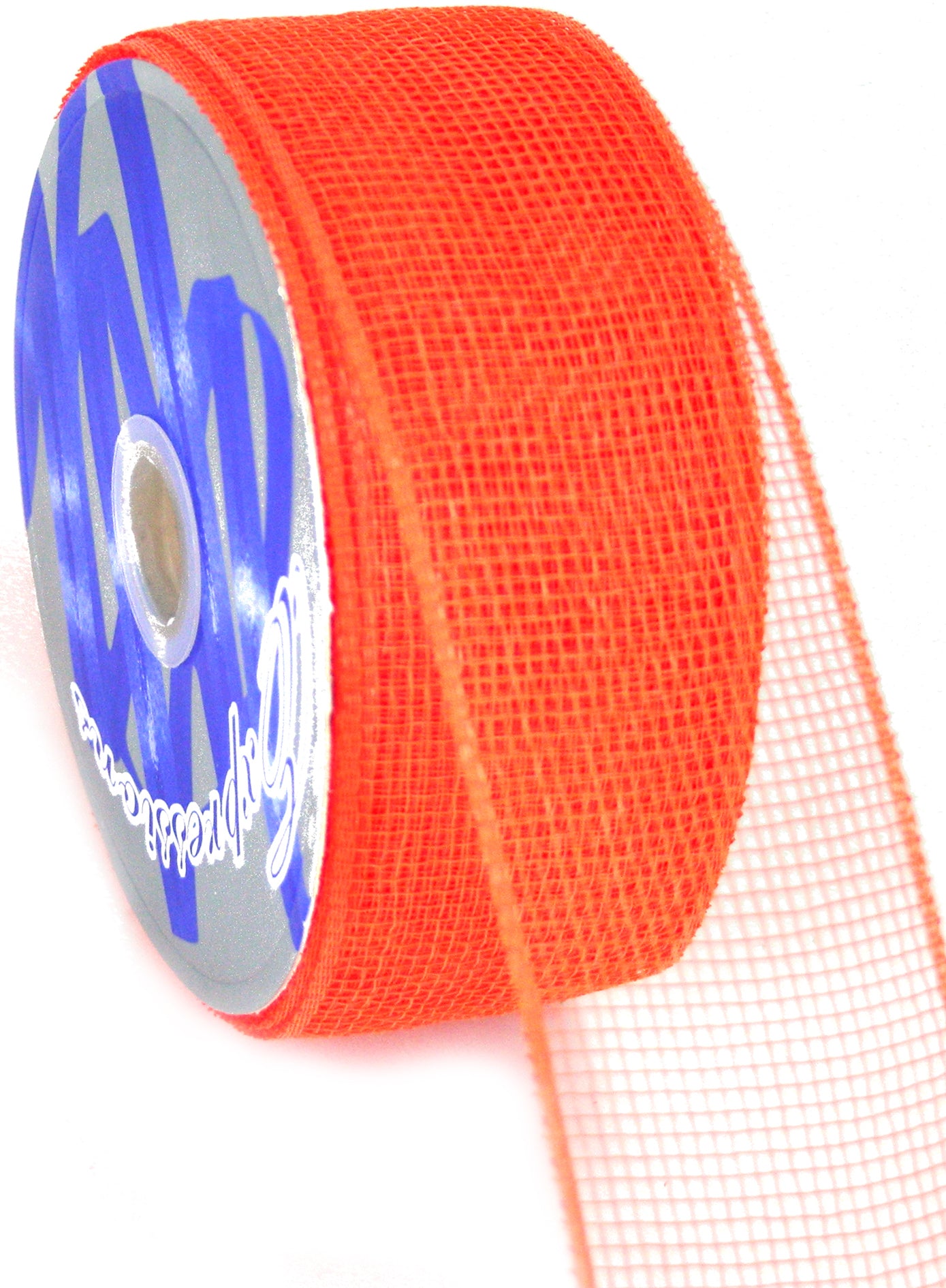 2.5" Poly Deco Mesh Ribbon: Orange detail photo 3