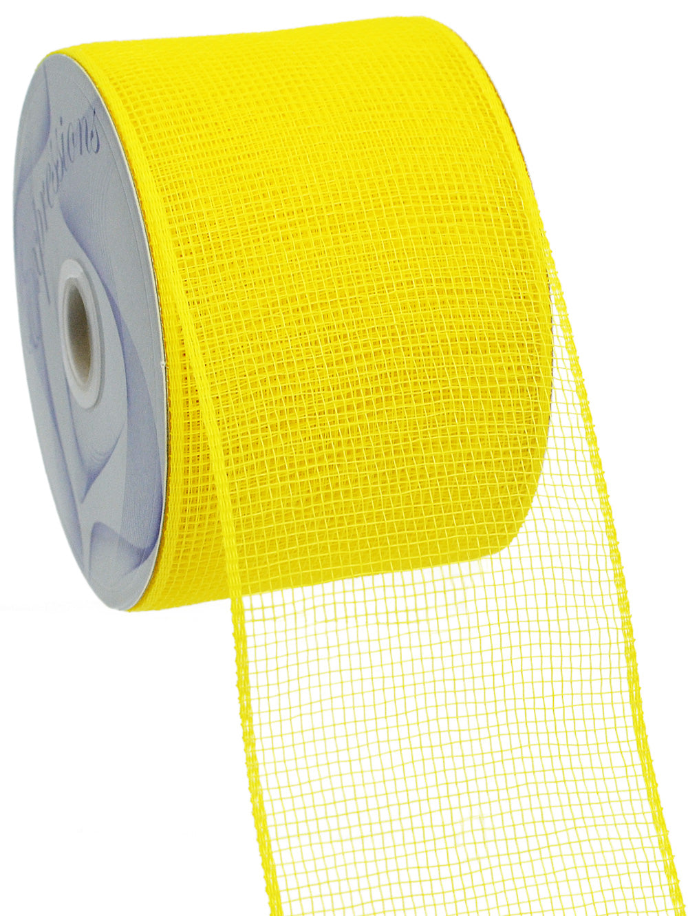 4" Poly Deco Mesh Ribbon: Yellow detail photo 3