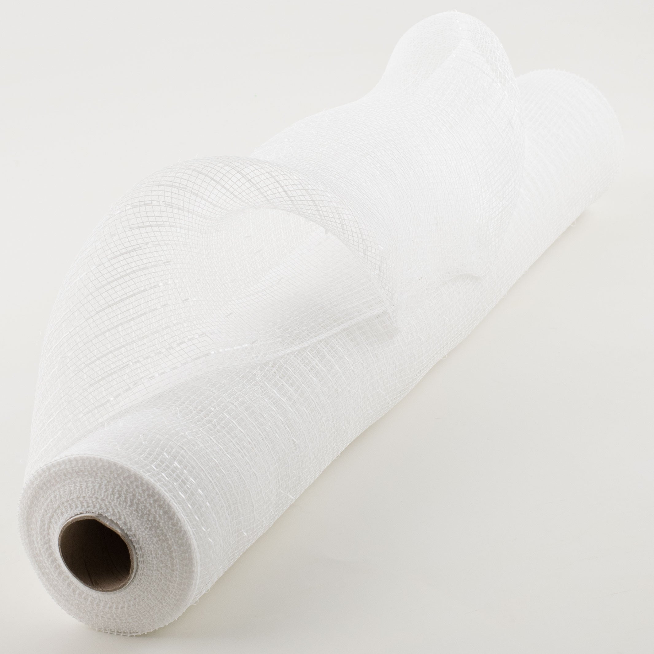 21" Poly Deco Mesh: White w/ White Foil Item Number: RE1001R1