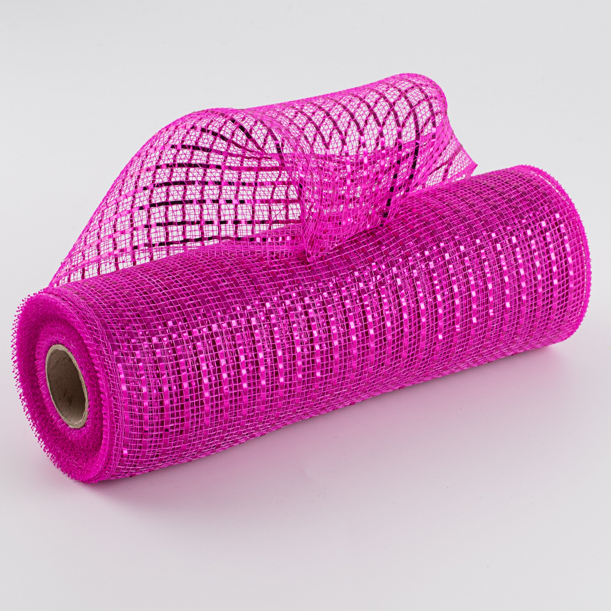 10" Poly Deco Mesh: Wide Foil Metallic Hot Pink Item Number: RE136611