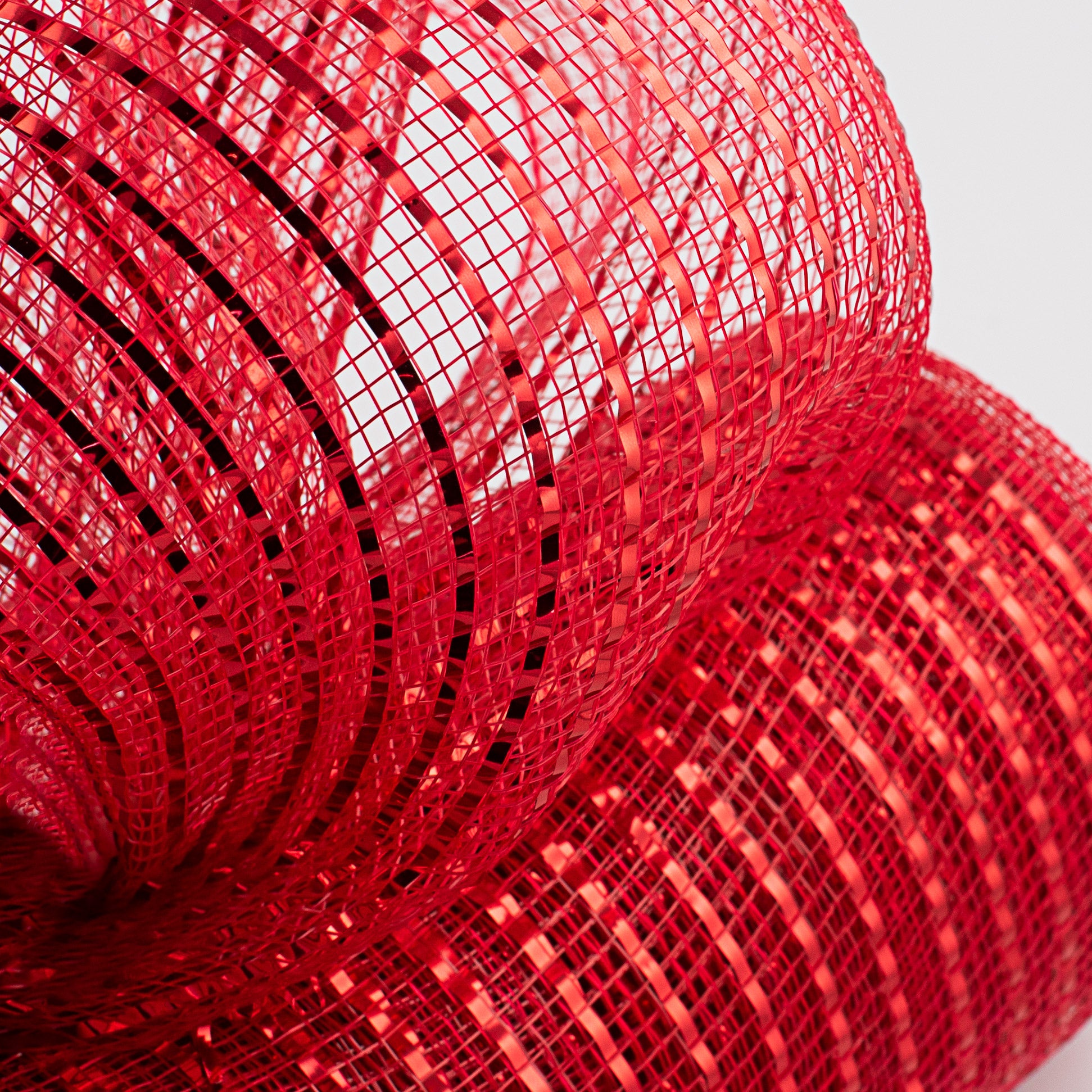 10" Poly Deco Mesh: Wide Foil Metallic Red Lifestyle Photo