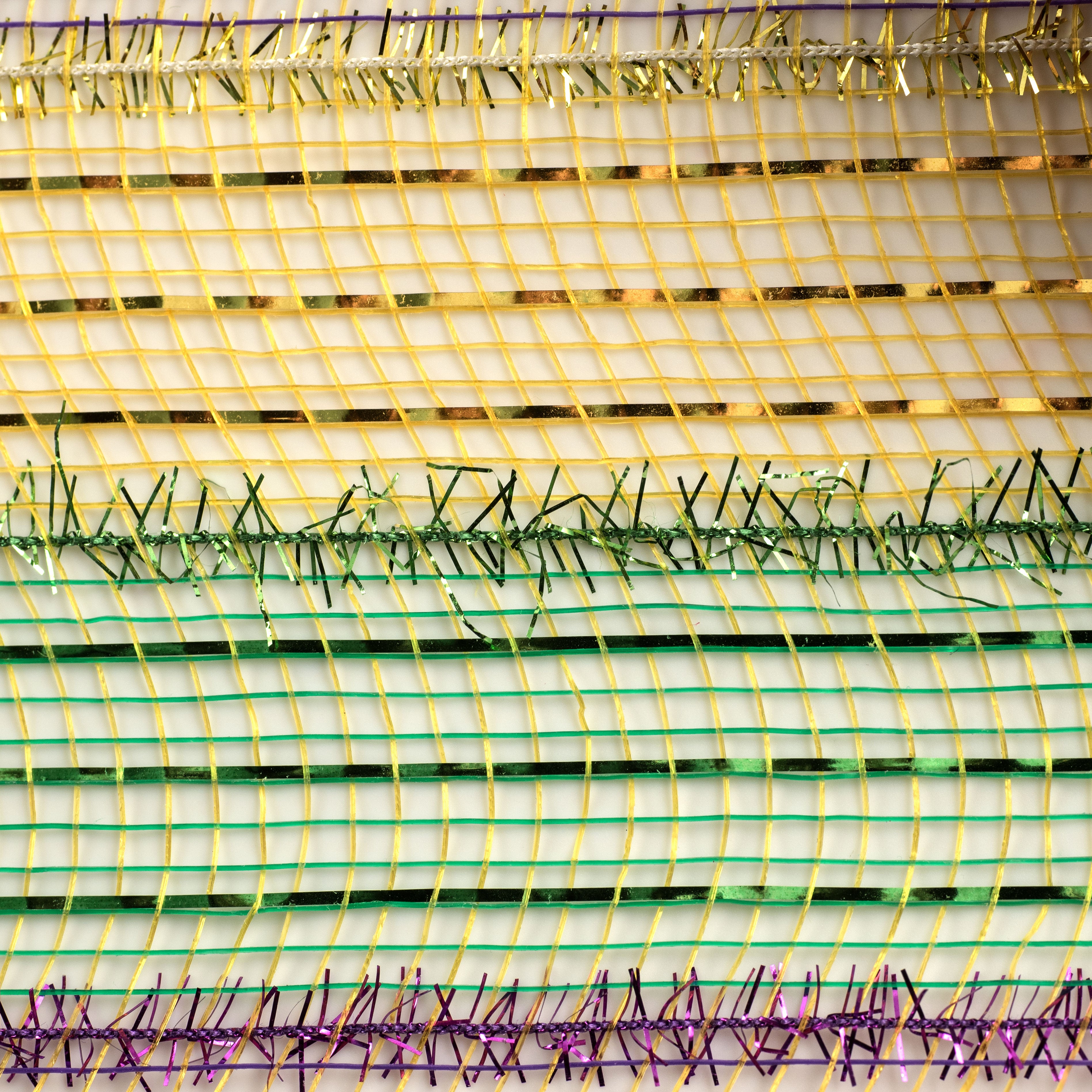 10" Poly Deco Tinsel Foil Mesh: Mardi Gras Stripe detail photo 3
