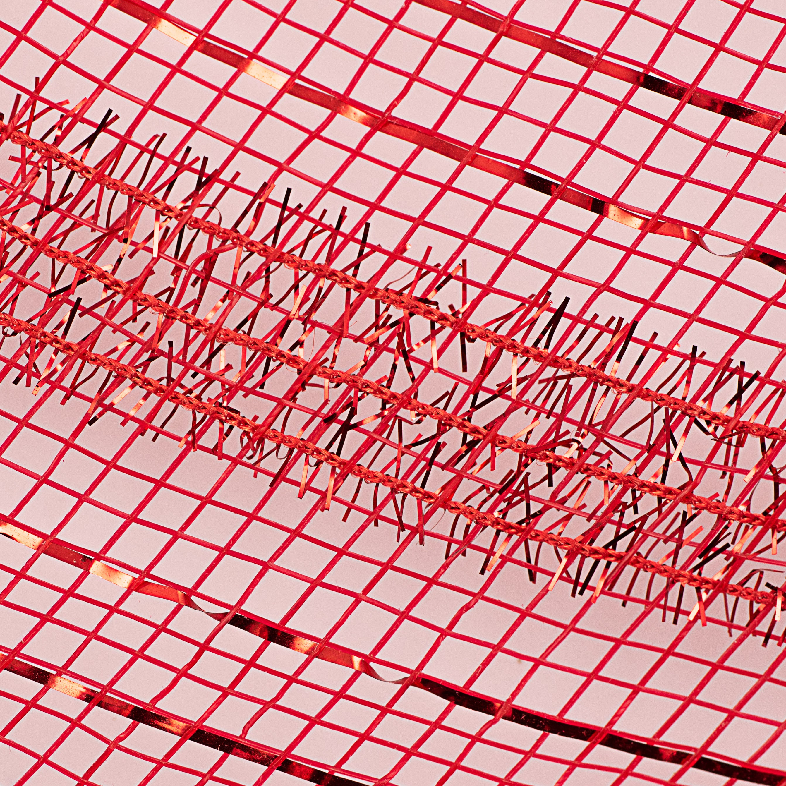 10" Poly Deco Tinsel Mesh: Red & Red (10 Yards) detail photo 3
