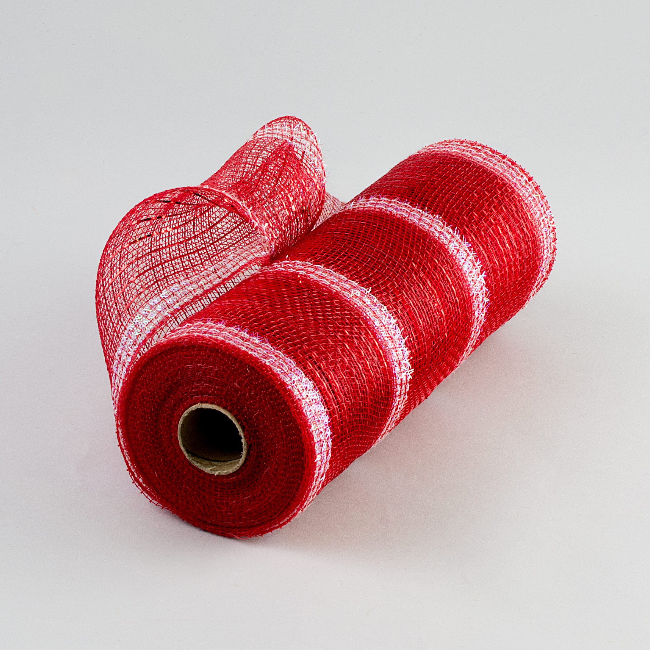 10" Poly Deco Tinsel Mesh: Red & White (10 Yards) Item Number: RY840149