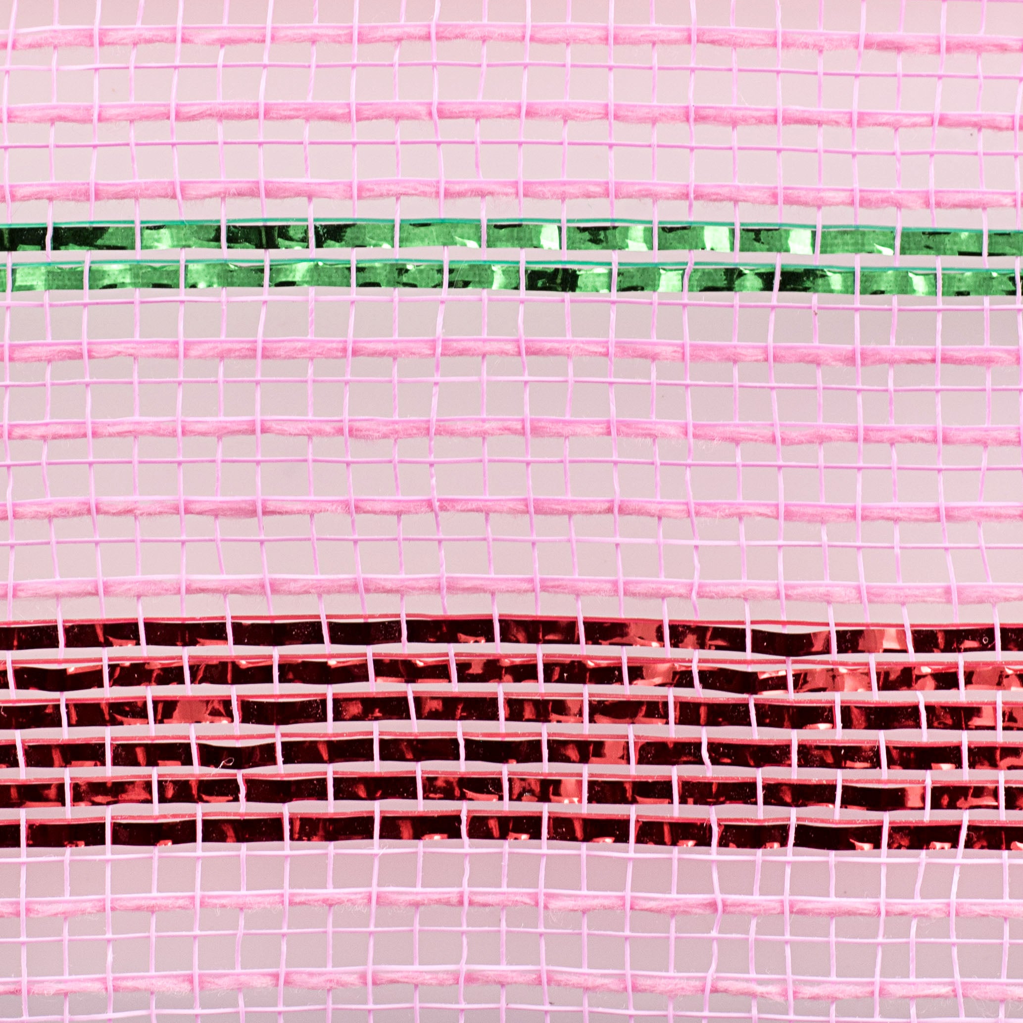 10" Poly Faux Jute Metallic Mesh: Light Pink, Red, Emerald detail photo 3