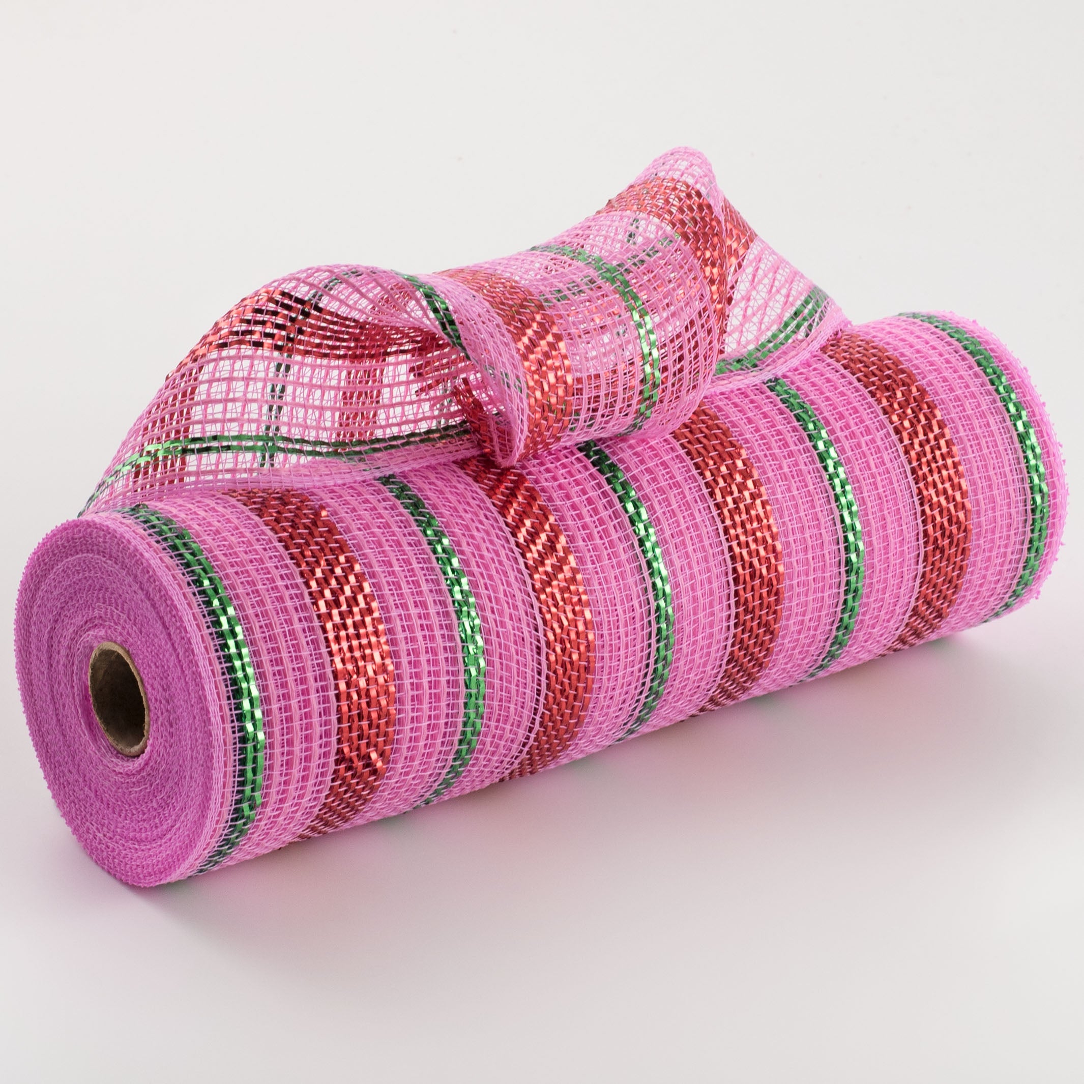 10" Poly Faux Jute Metallic Mesh: Light Pink, Red, Emerald Item Number: RY8020R4
