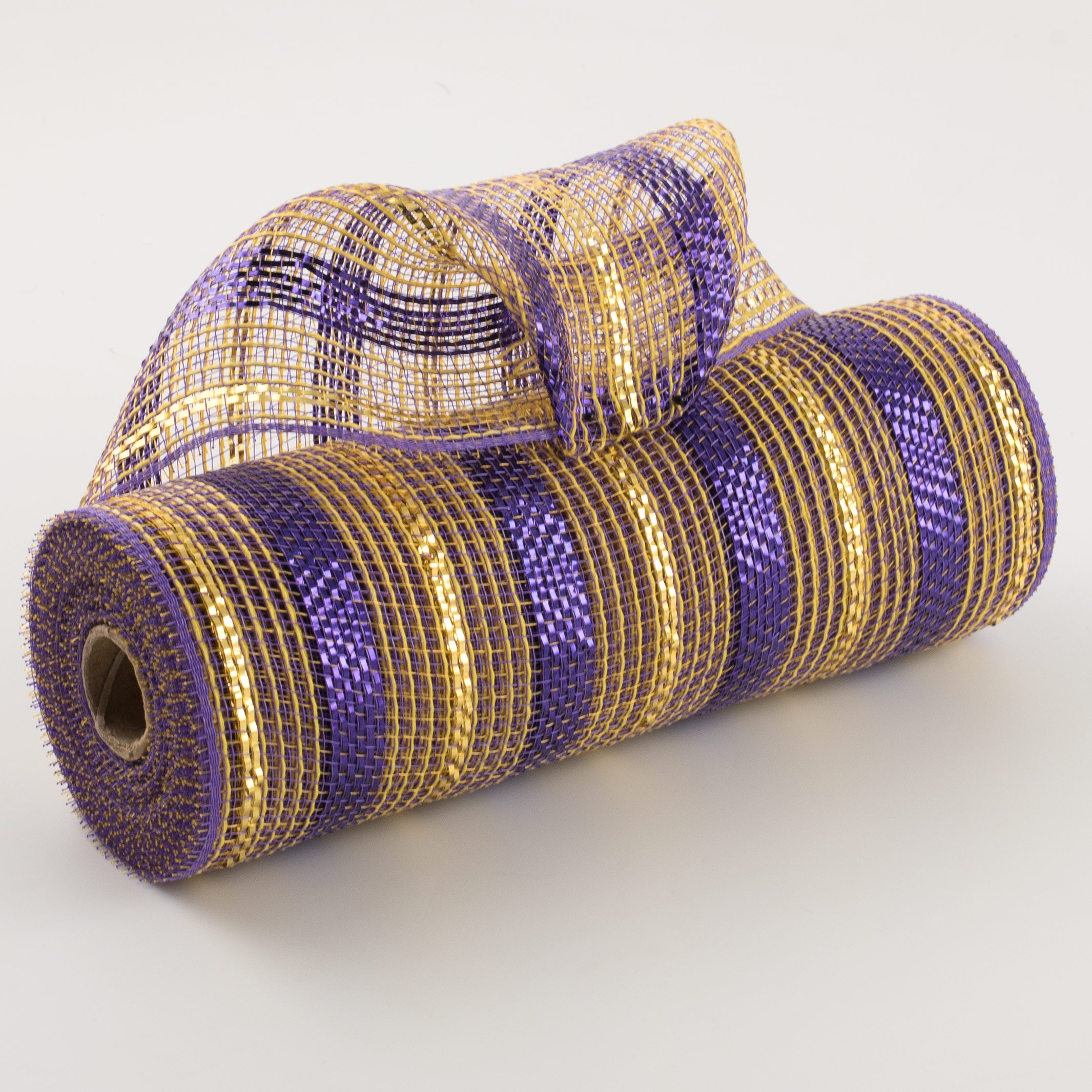 10" Poly Faux Jute Metallic Mesh: Yellow & Purple Item Number: RY8020J6