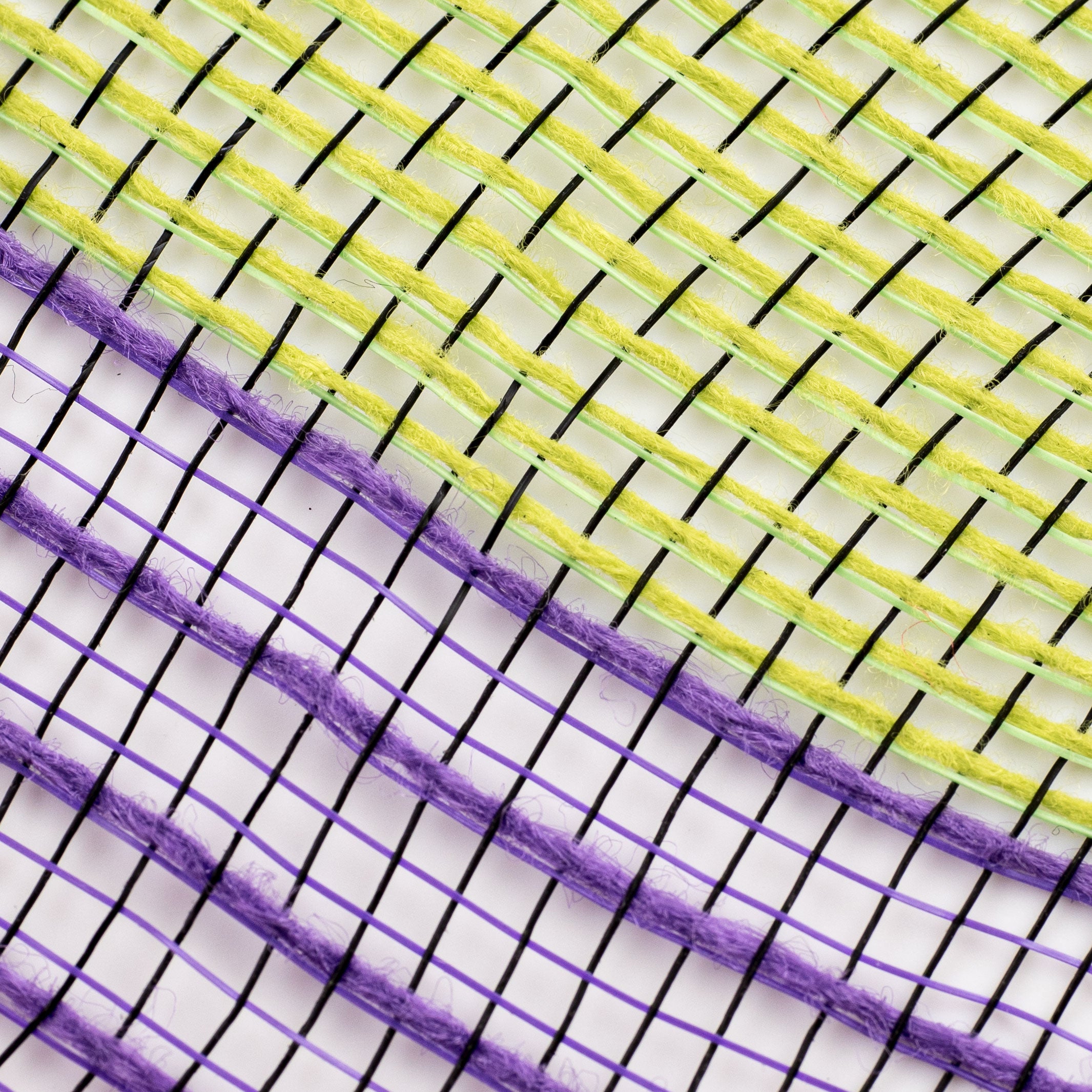 10" Poly Jute Deco Mesh: Black, Orange, Purple, Lime Wide Stripe detail photo 3
