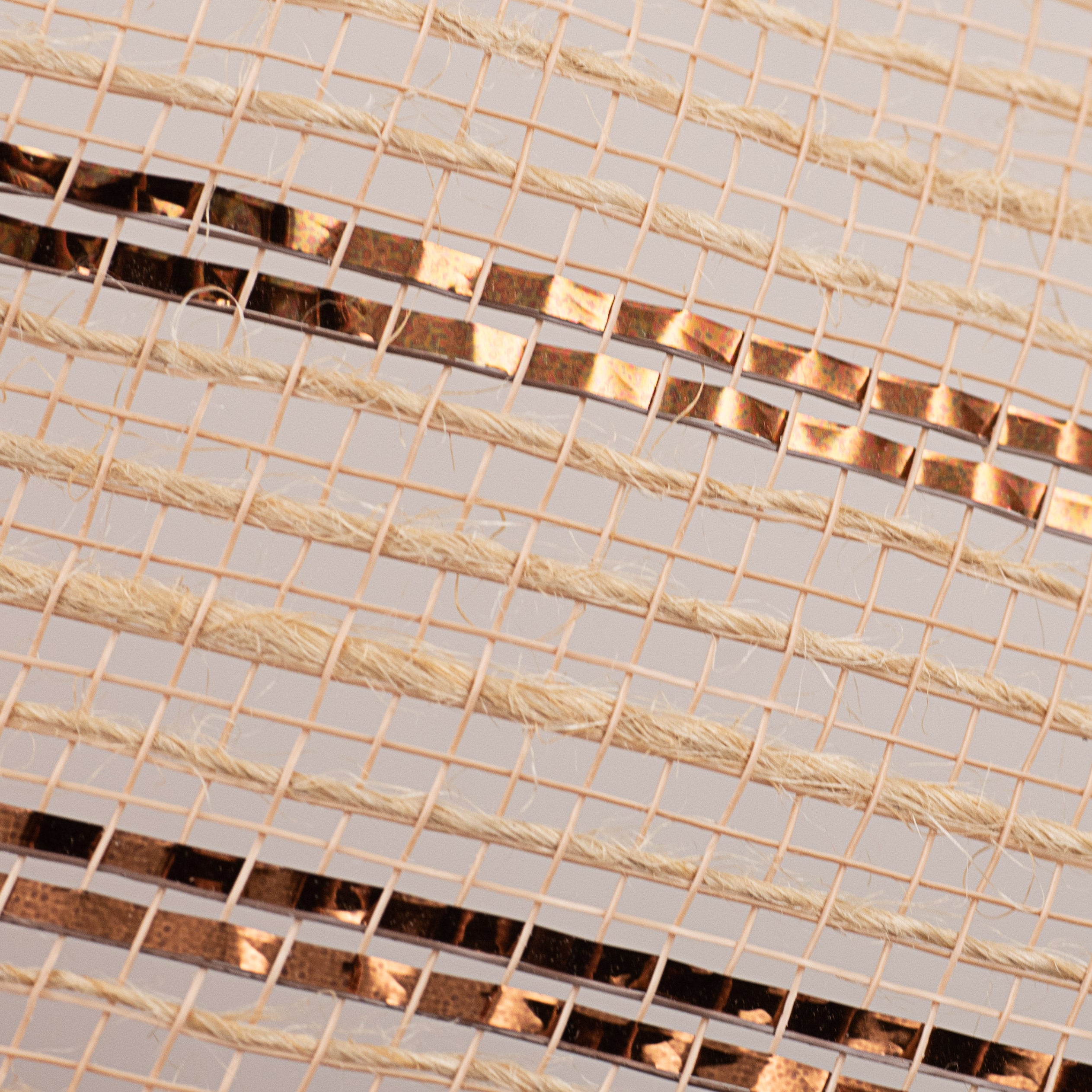 10" Poly Jute Deco Mesh: Natural & Brown Metallic Stripe (10 Yards) detail photo 3