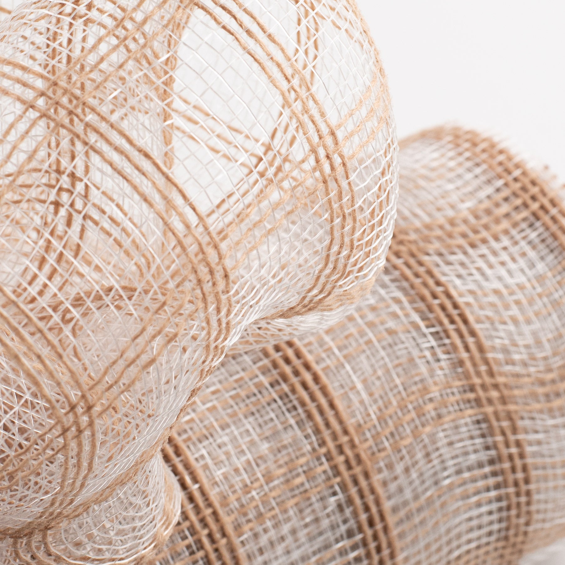 10" Poly Jute Deco Mesh: Natural & Clear Check Lifestyle Photo