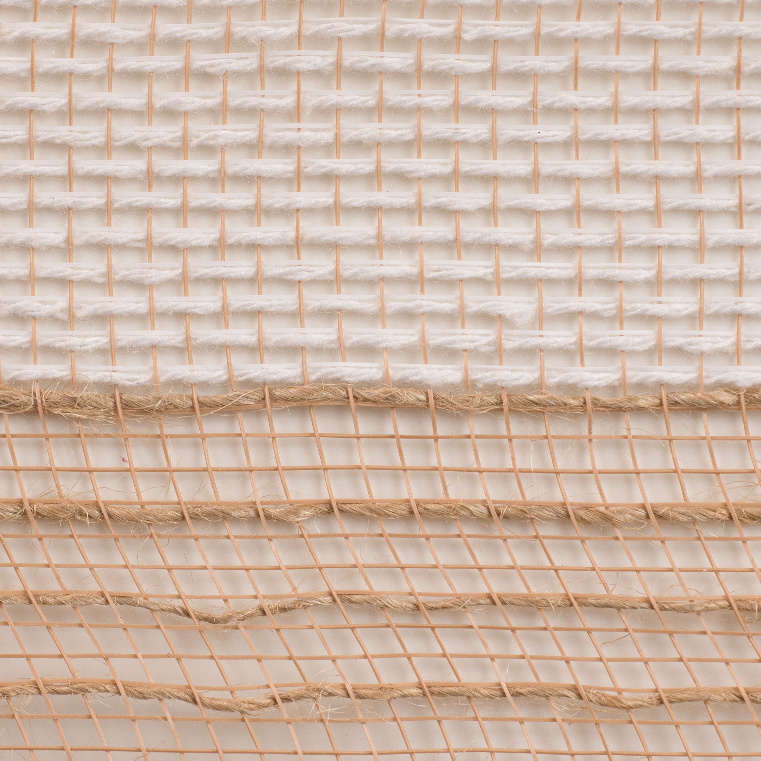 21" Poly Jute Deco Mesh: Natural & Ivory Wide Stripe (10 Yards) detail photo 3