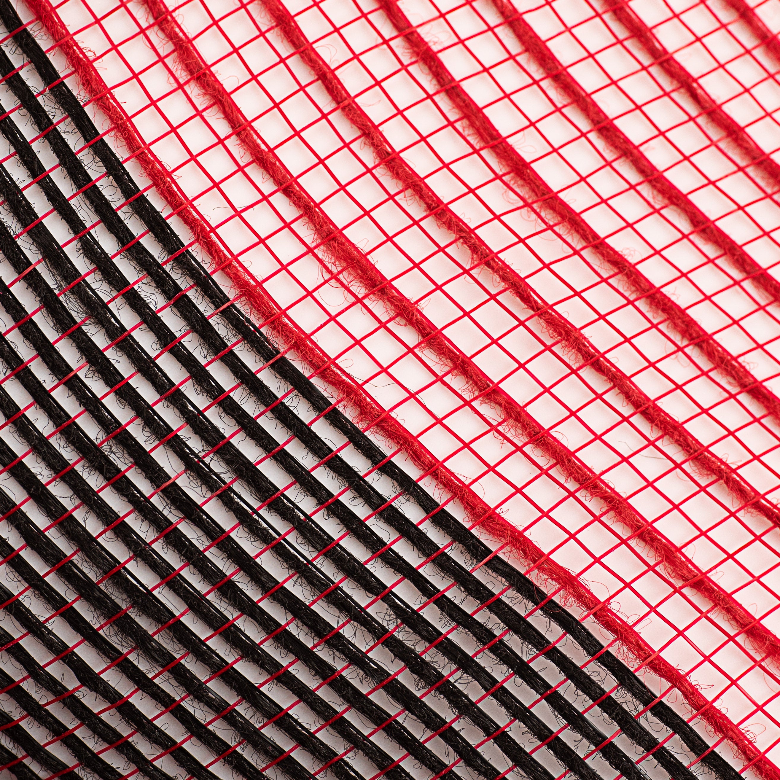 21" Poly Jute Deco Mesh: Red & Black Wide Stripe detail photo 3