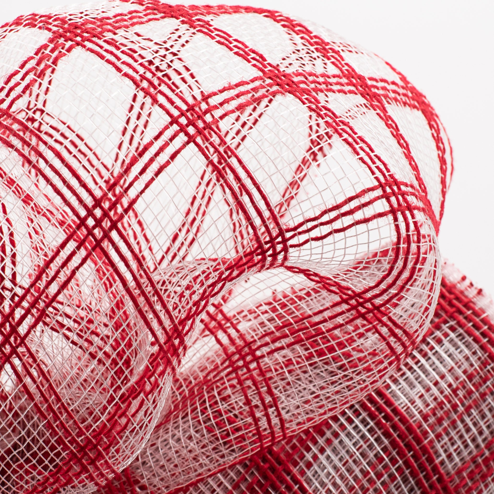 10" Poly Jute Deco Mesh: Red & Clear Check Lifestyle Photo