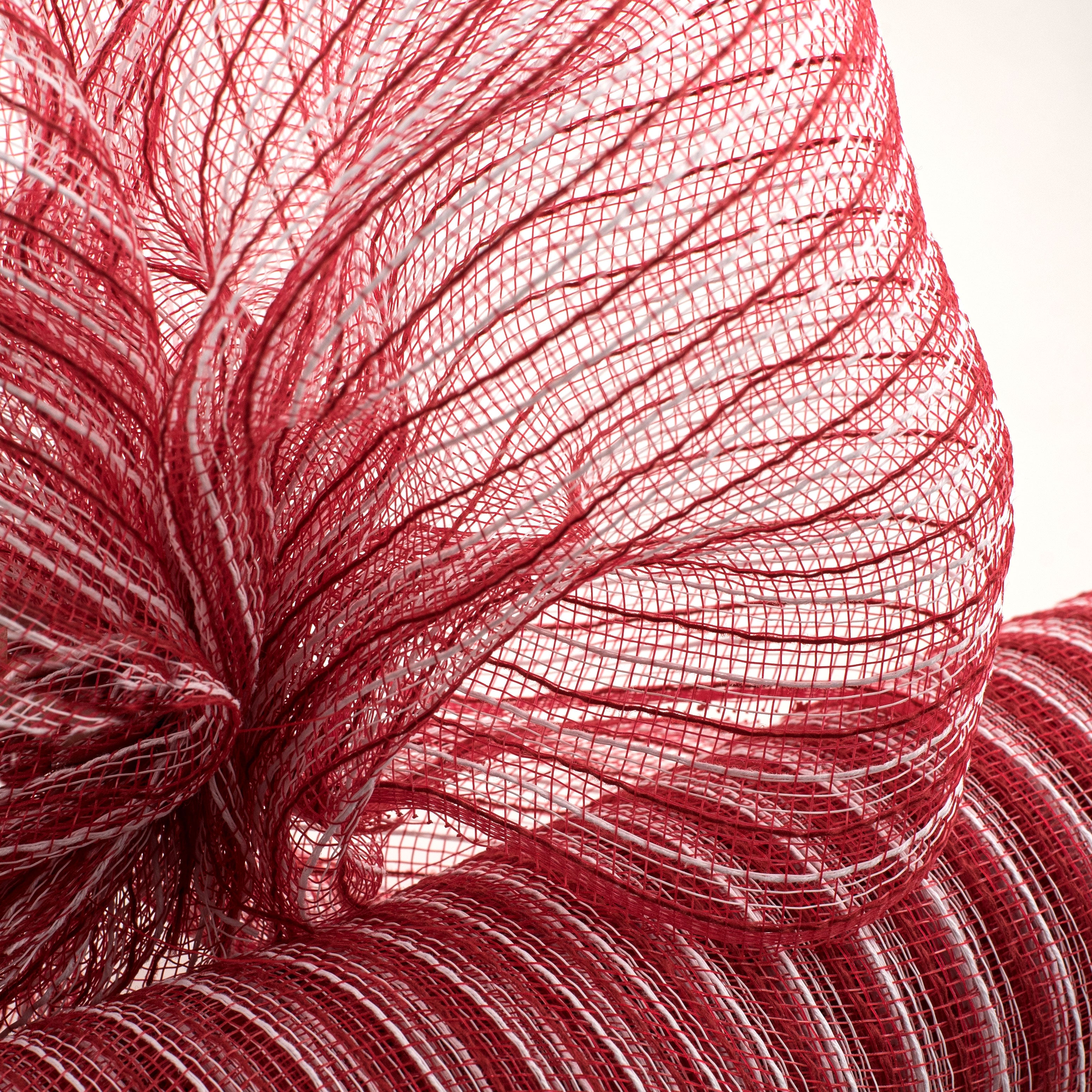 21" Poly Jute Deco Mesh: Red & White Thin Stripe (10 Yards) Lifestyle Photo