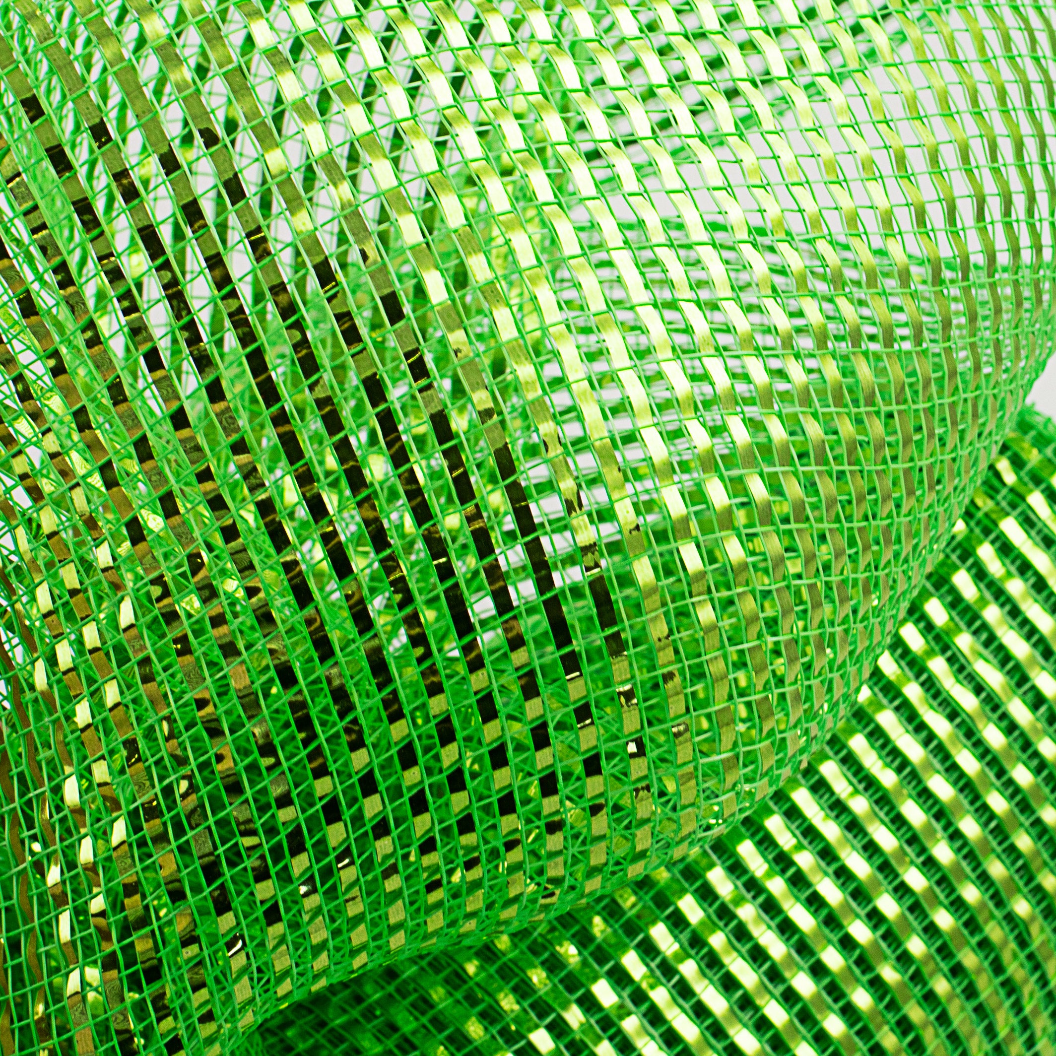 10" Poly Mesh Roll: Deluxe Wide Foil Lime Green Lifestyle Photo