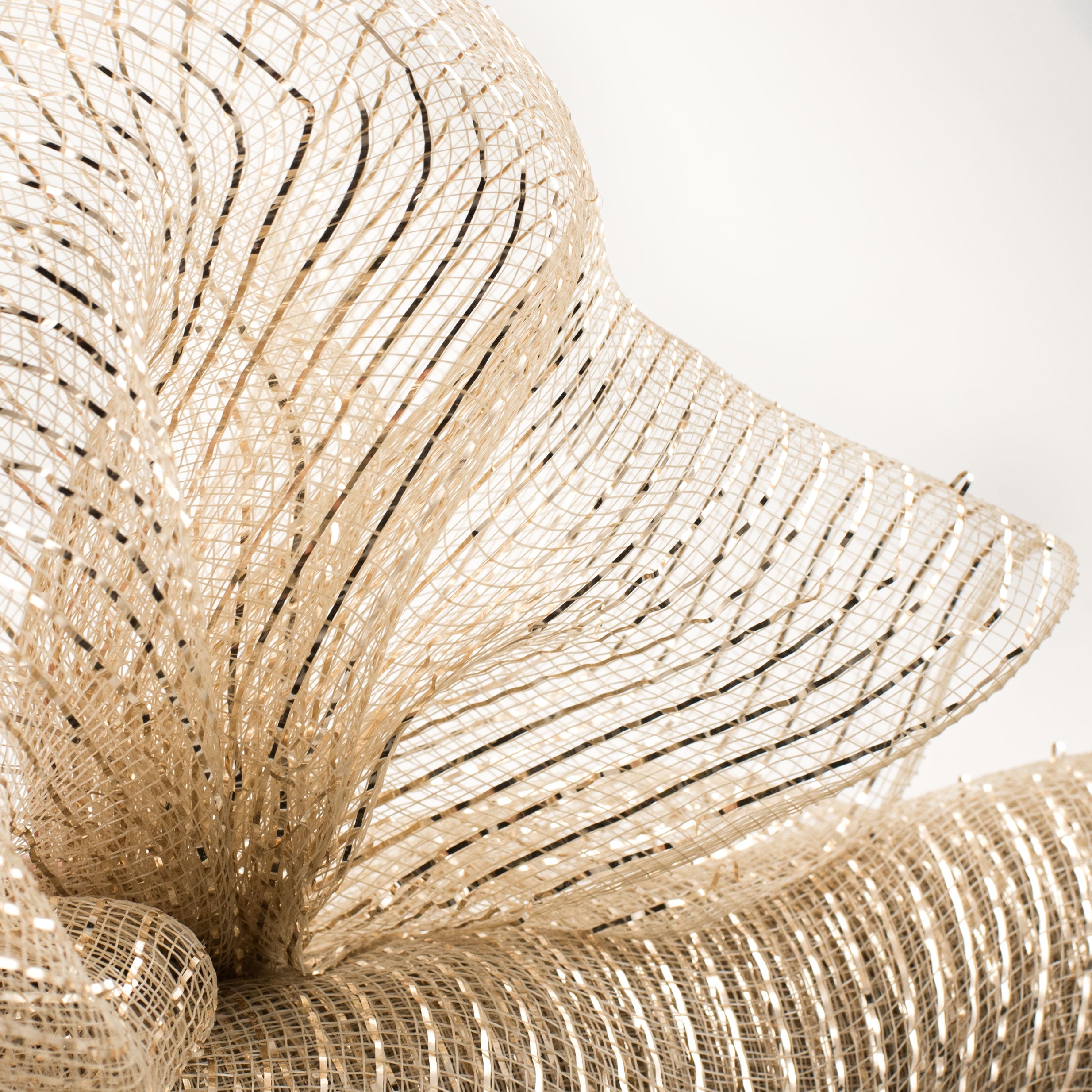 21" Poly Mesh Roll: Metallic Champagne Gold Lifestyle Photo