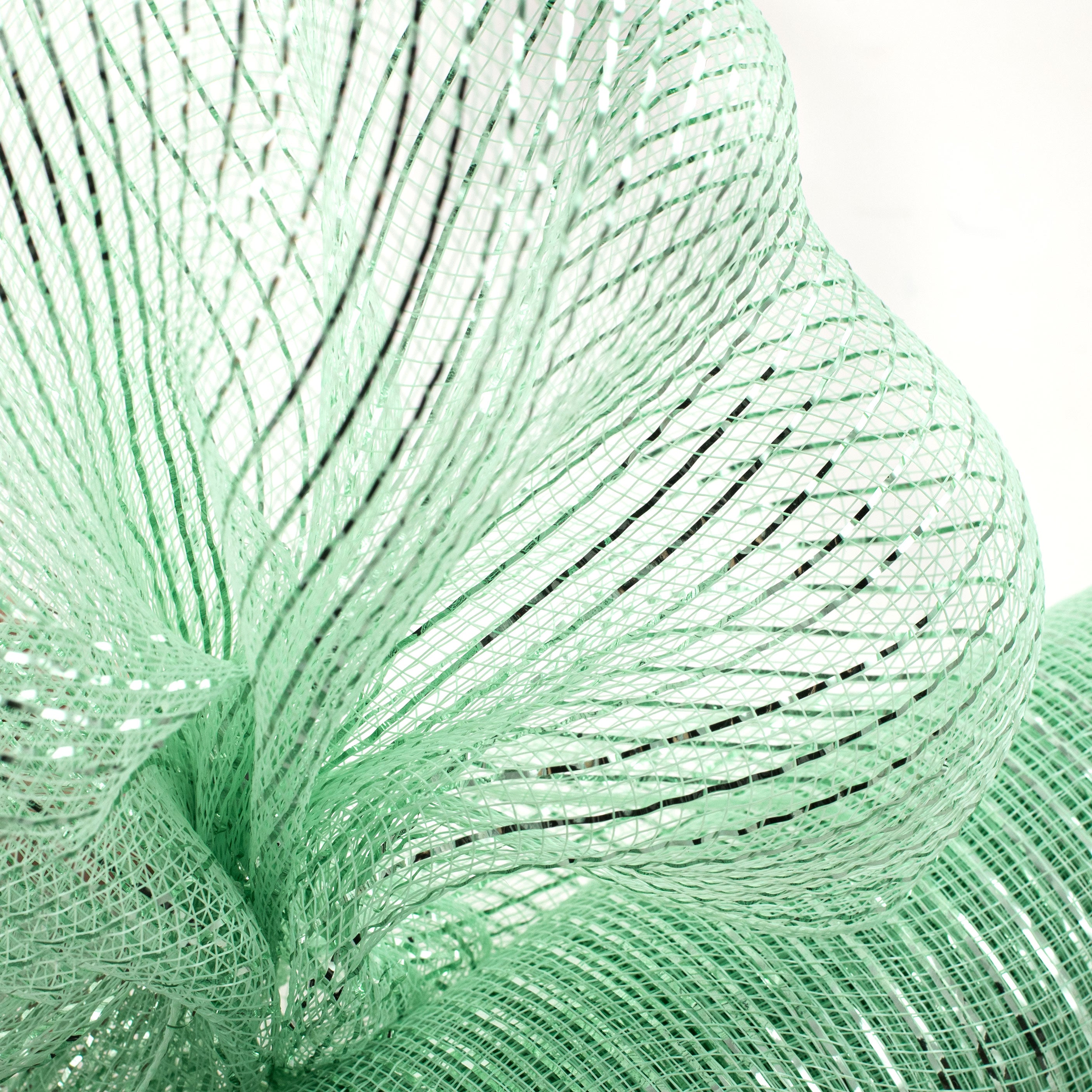 21" Poly Mesh Roll: Metallic Mint (10 Yards) Lifestyle Photo