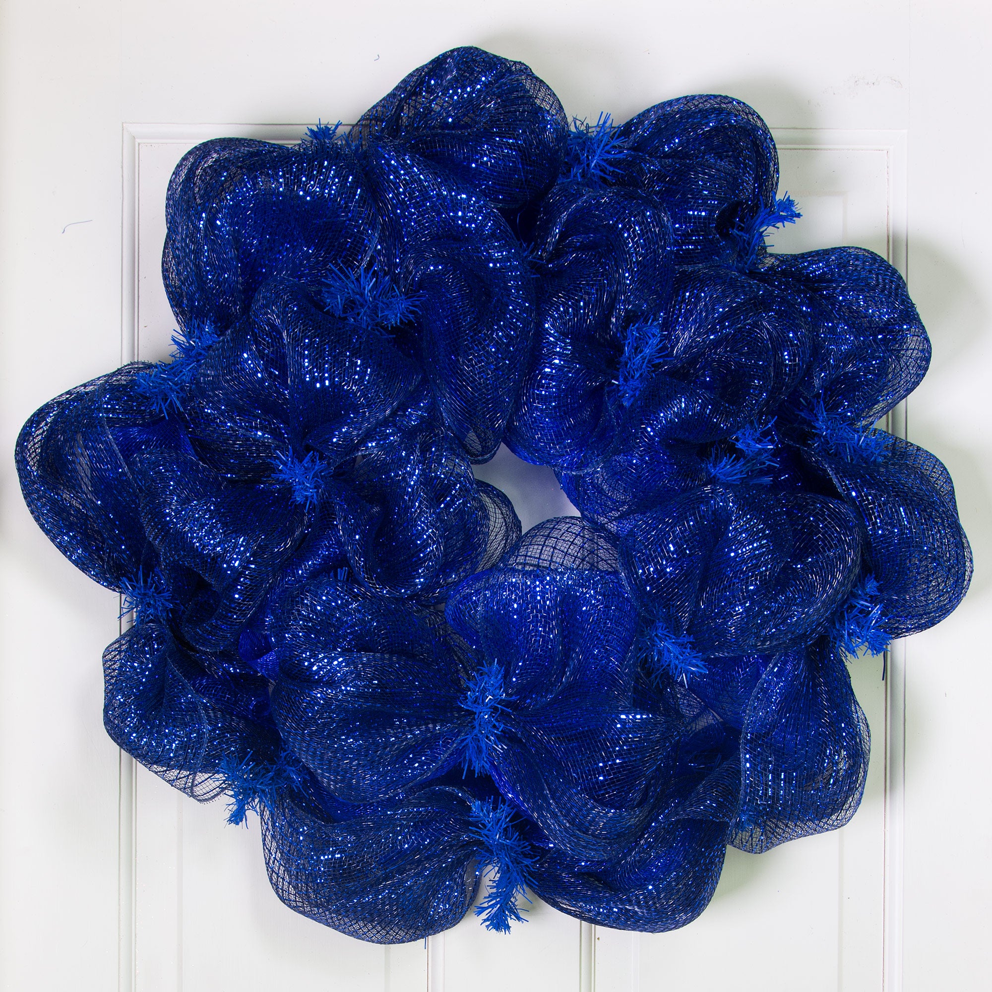 21" Poly Mesh Roll: Metallic Navy Blue detail photo 4