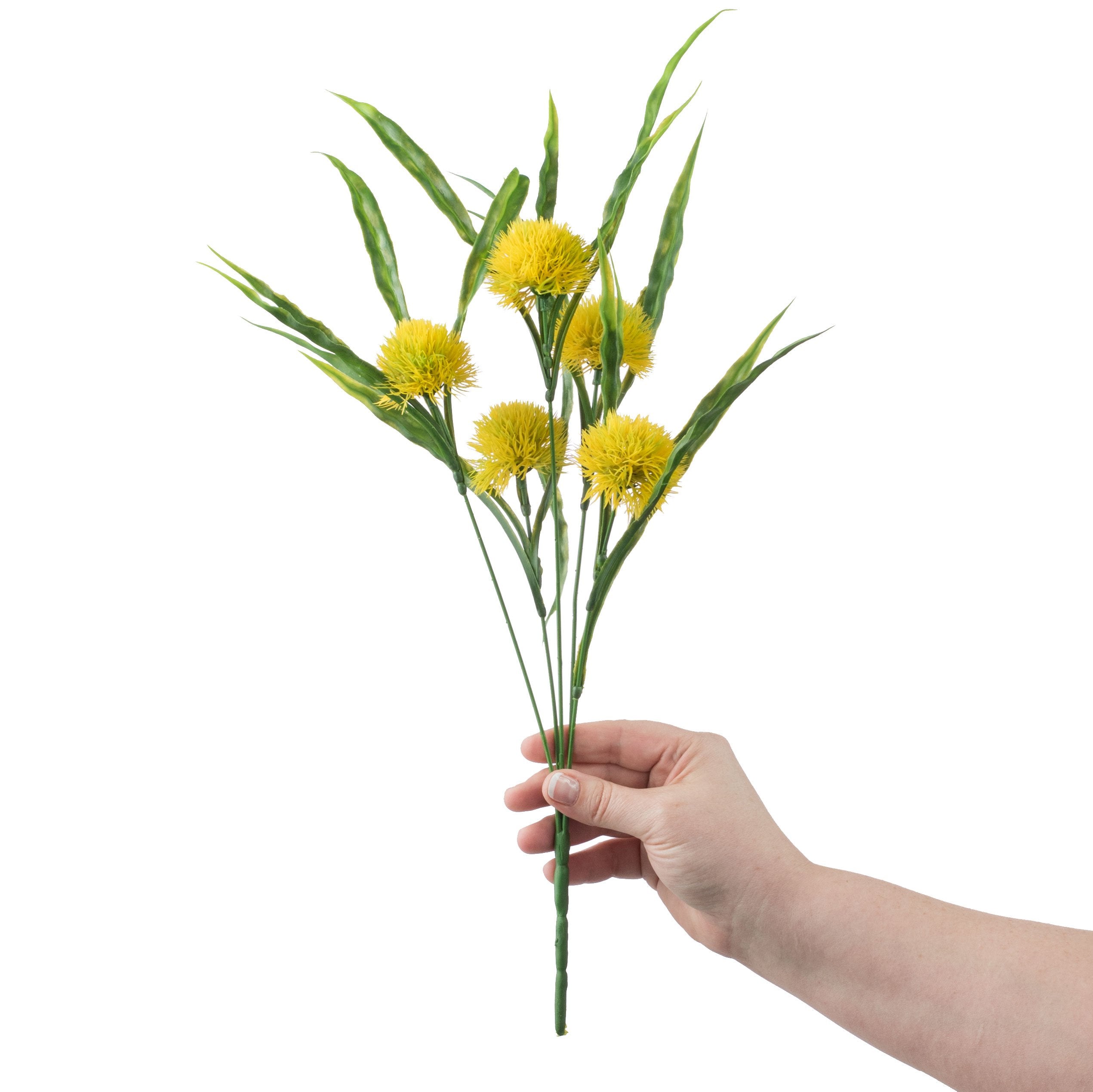 15" Pom Pom Bush: Yellow Lifestyle Photo