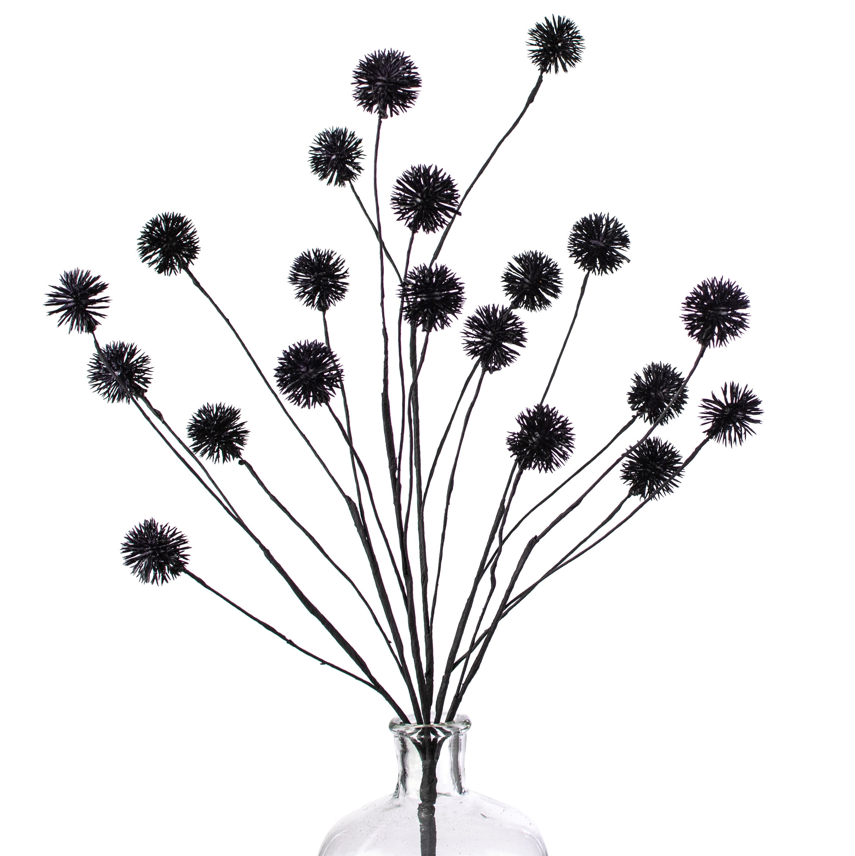 22" Pom Pom Spray: Purple & Black Item Number: 56979PUBK