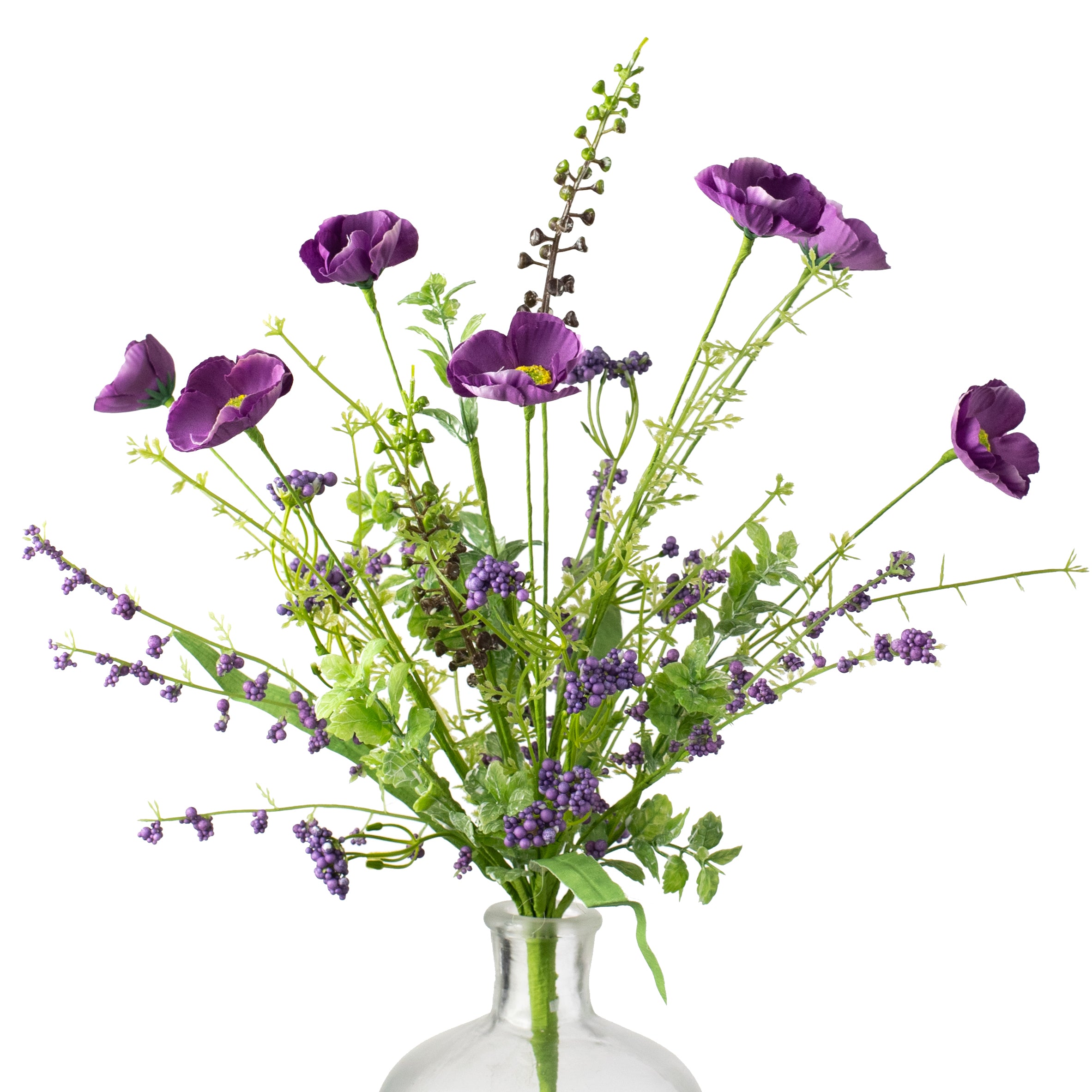21" Poppy Flower Spray: Purple Item Number: 63429PU