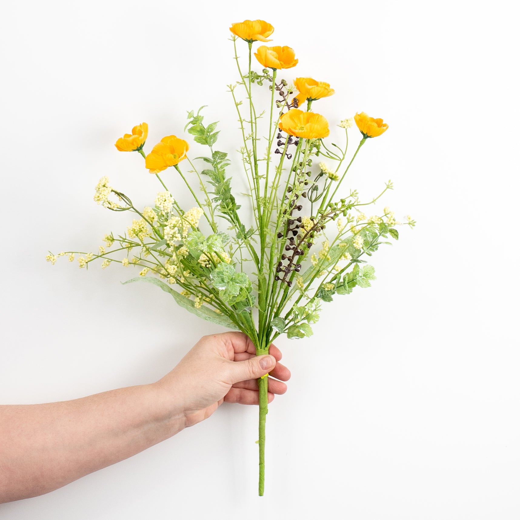 21" Poppy Flower Spray: Yellow detail photo 3