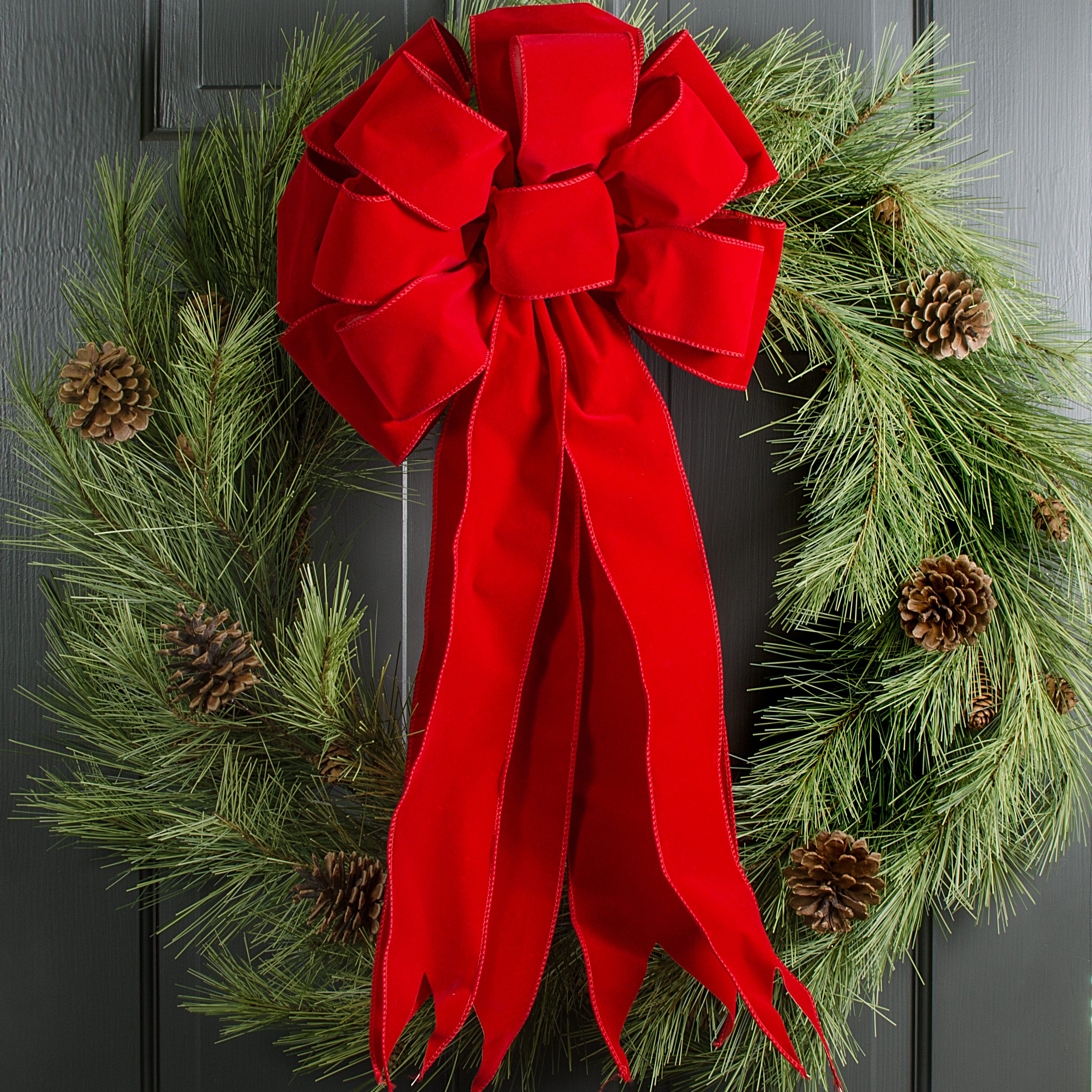 25" Premade Bow: Red Velvet Lifestyle Photo