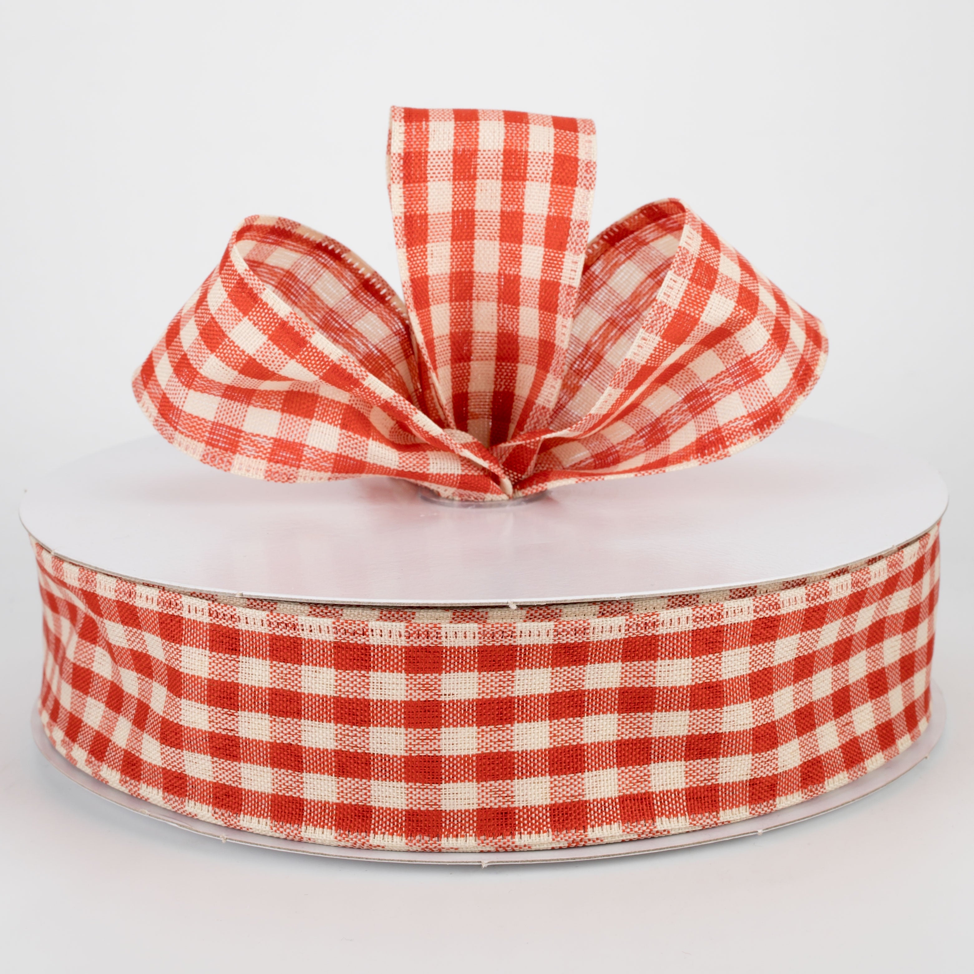 1.5" Primitive Gingham Ribbon: Rust & Natural (50 Yards) Lifestyle Photo