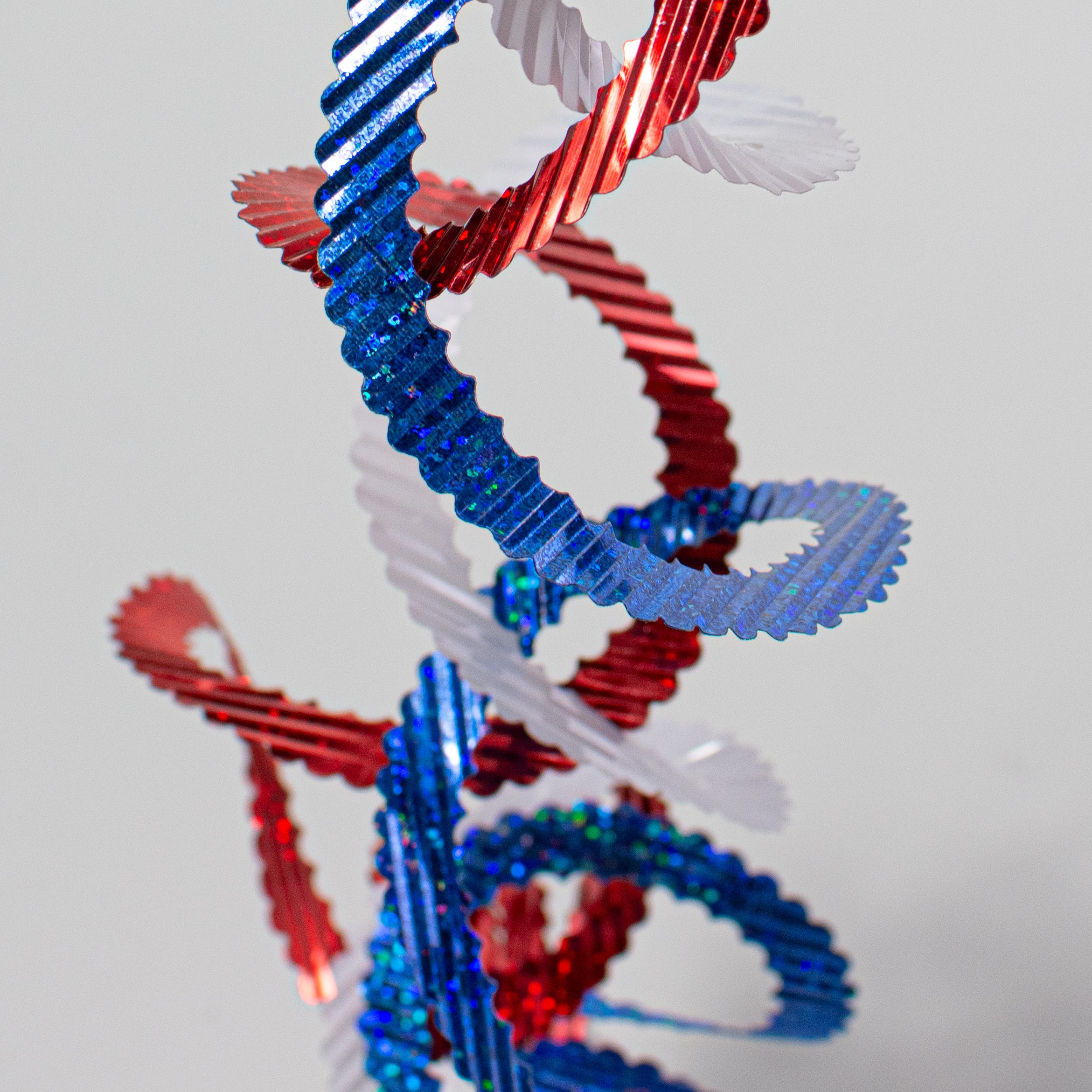 25" Prismatic Foil Curly Spray: Red, White & Blue Lifestyle Photo