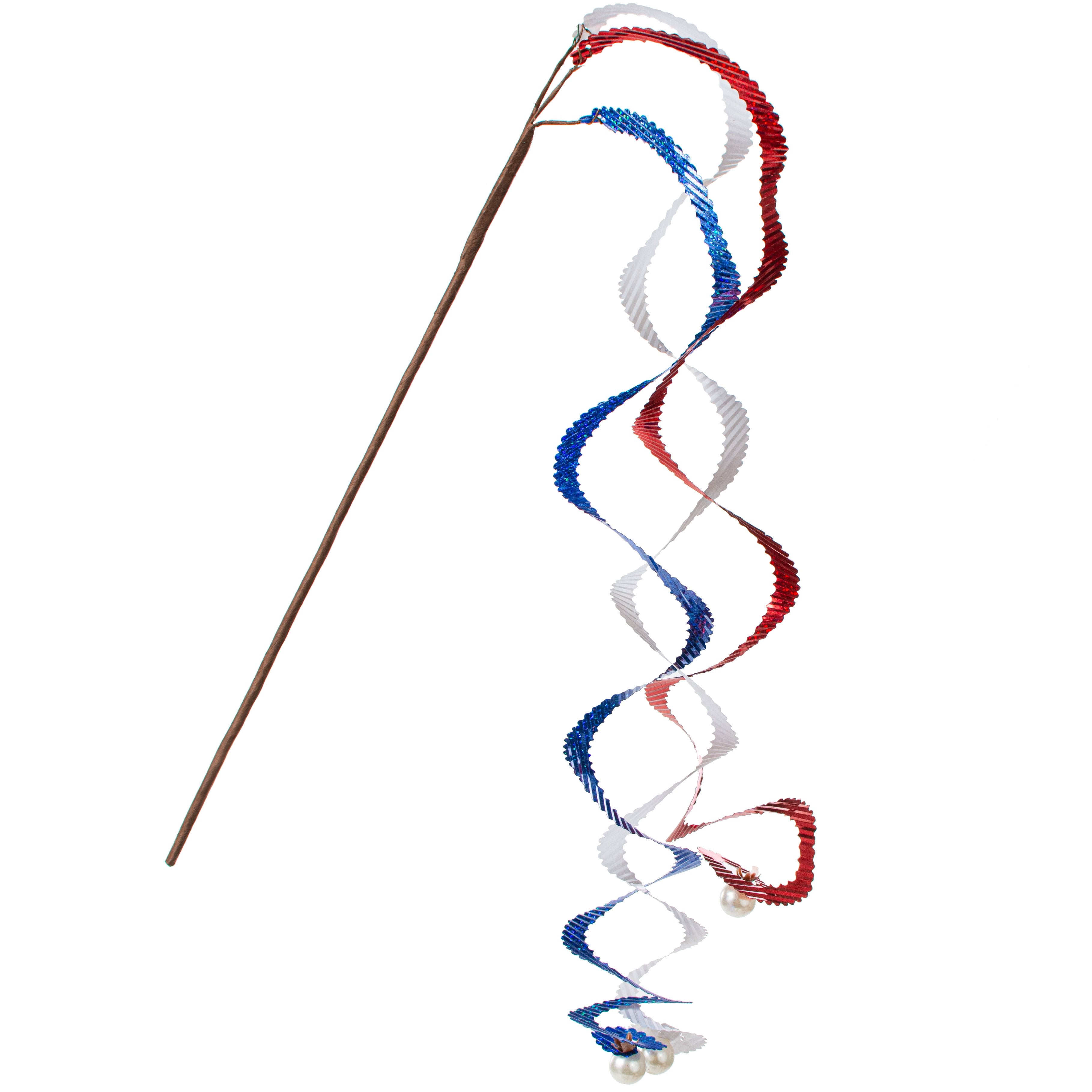 25" Prismatic Foil Curly Spray: Red, White & Blue Item Number: 211294