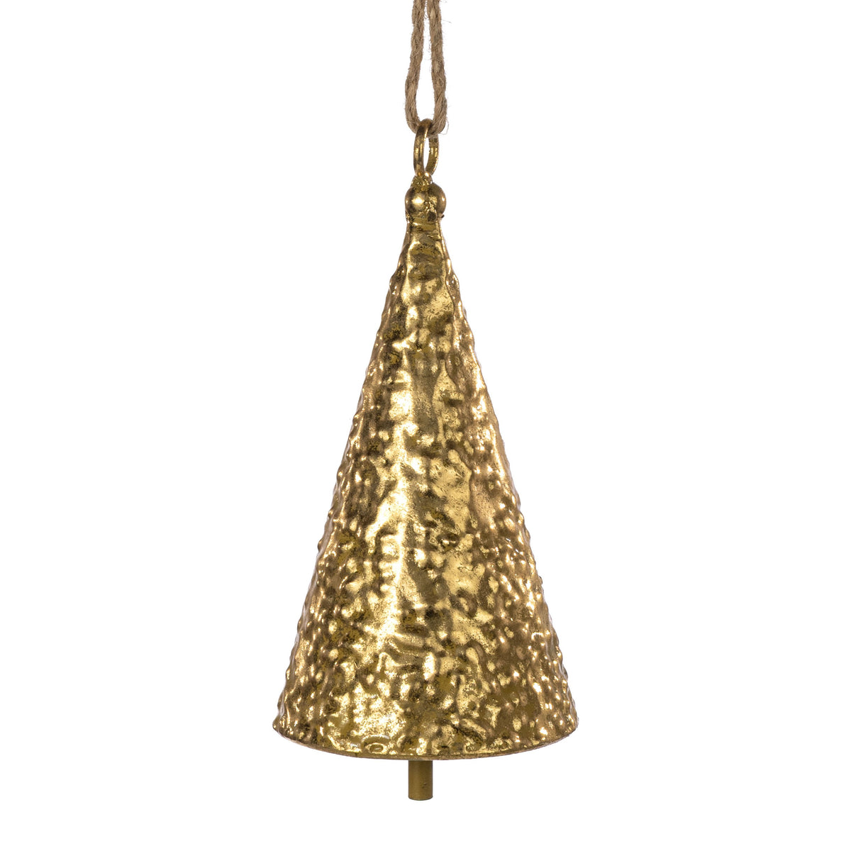 8" Punched Cone Bell Ornament: Shiny Gold Item Number: 571003