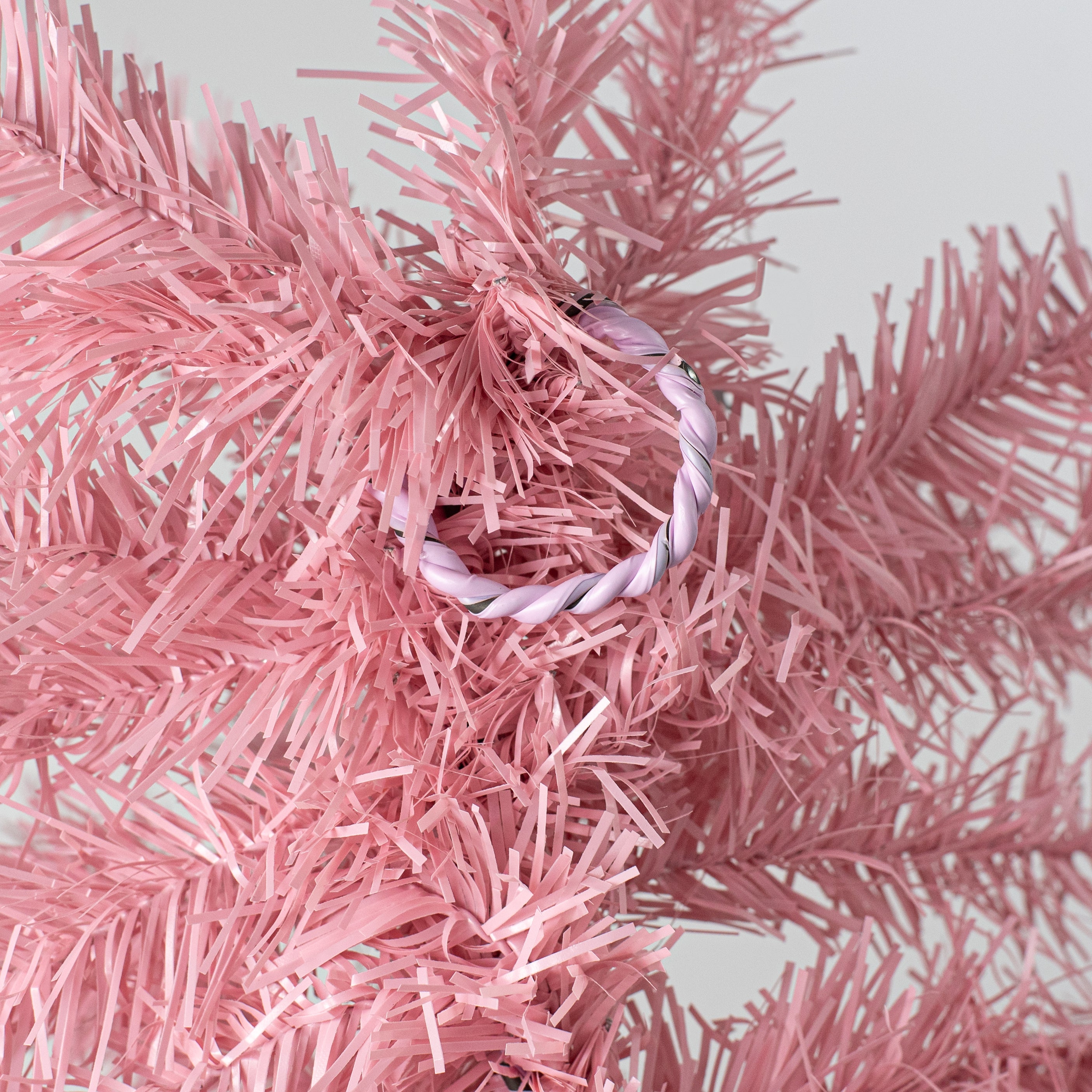 24" PVC Pine Teardrop Swag: Pale Pink detail photo 4