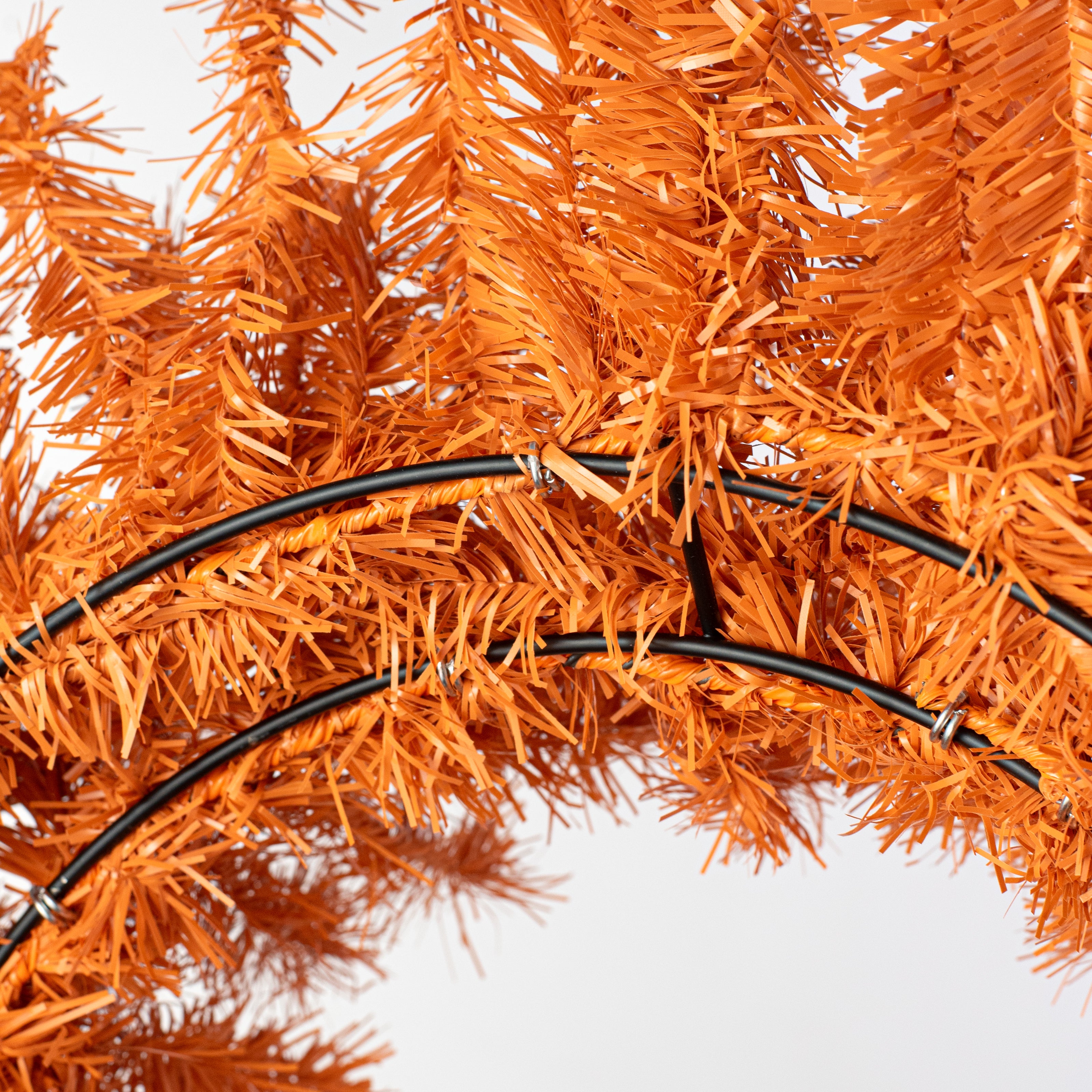 24" PVC Pine Wreath: Orange detail photo 3