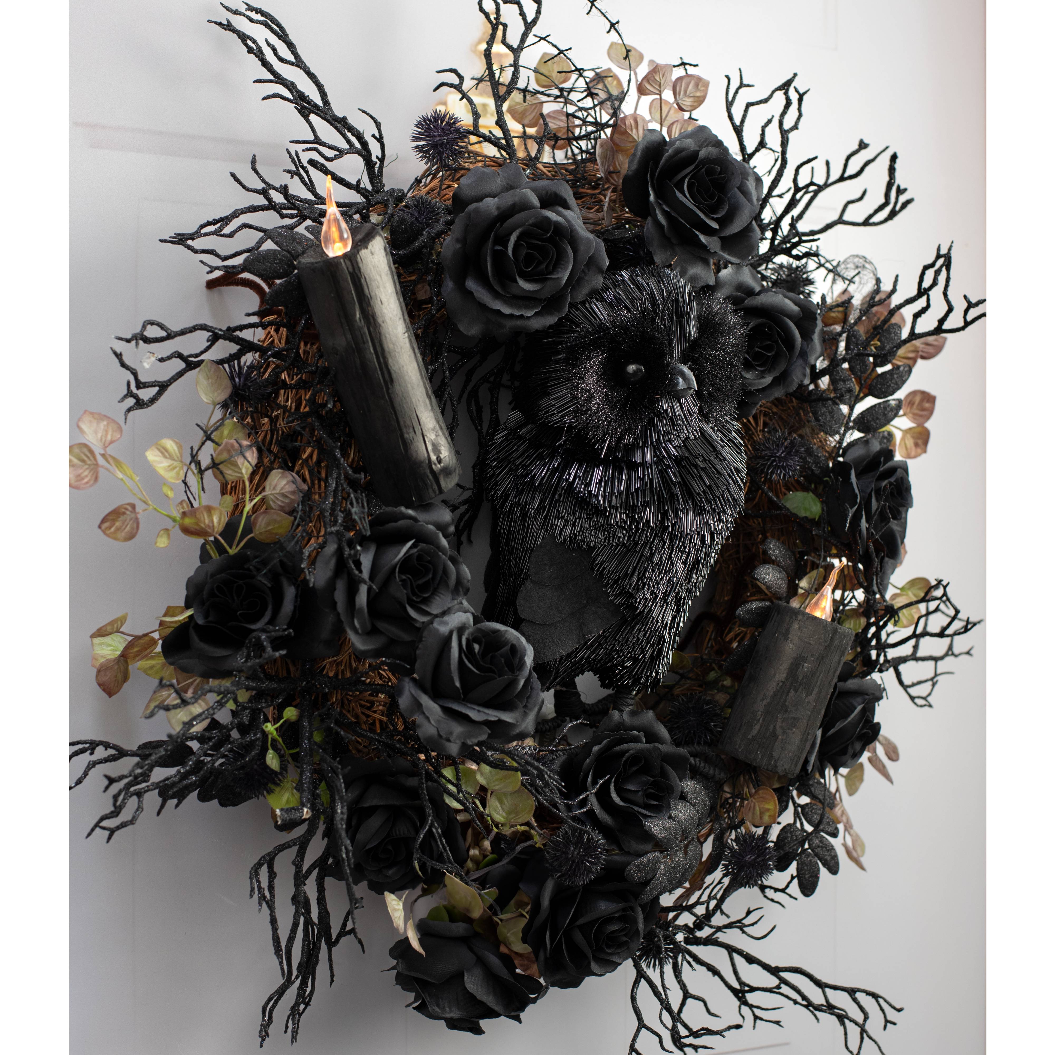 12" PVC & Sisal Owl: Black Lifestyle Photo