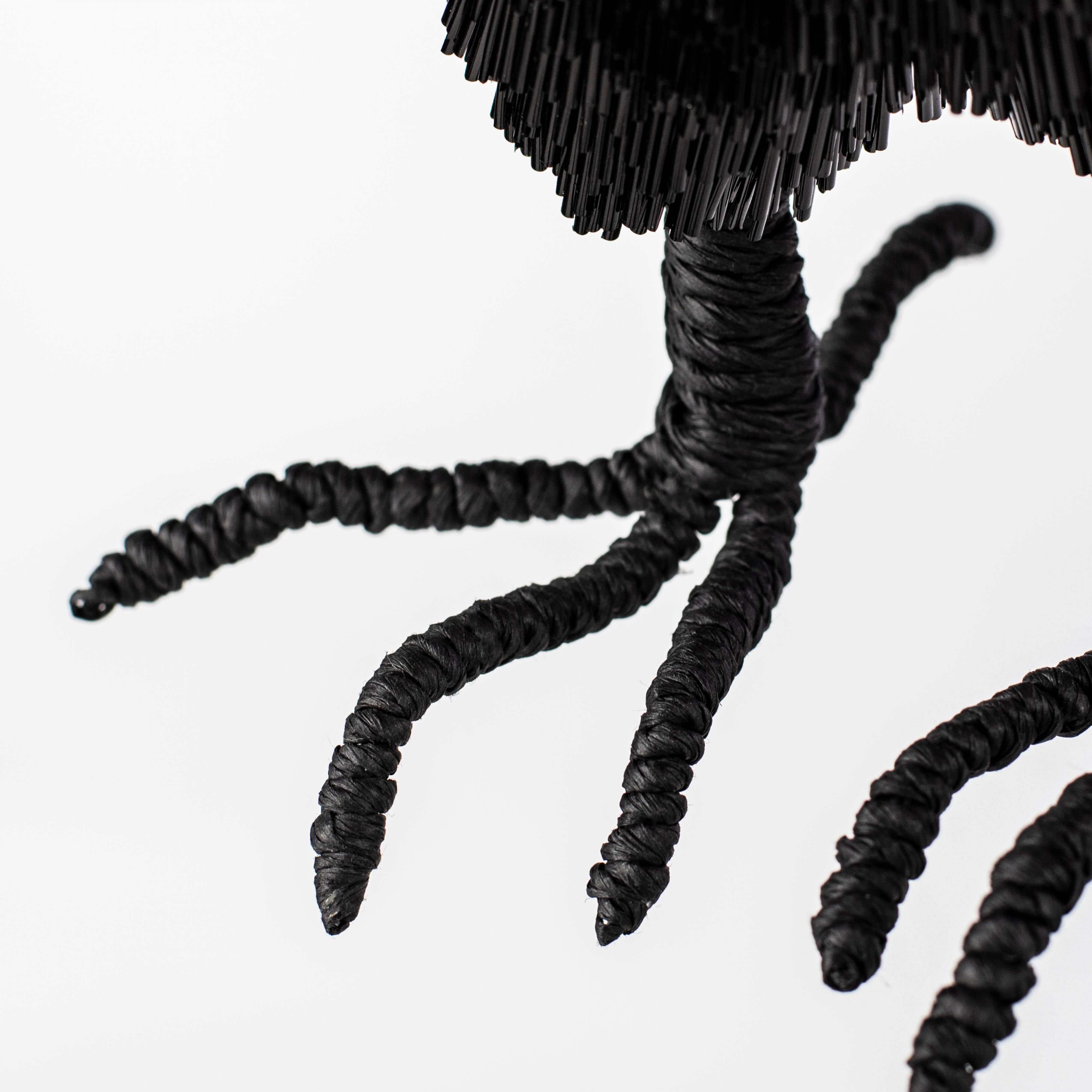 12" PVC & Sisal Owl: Black detail photo 6