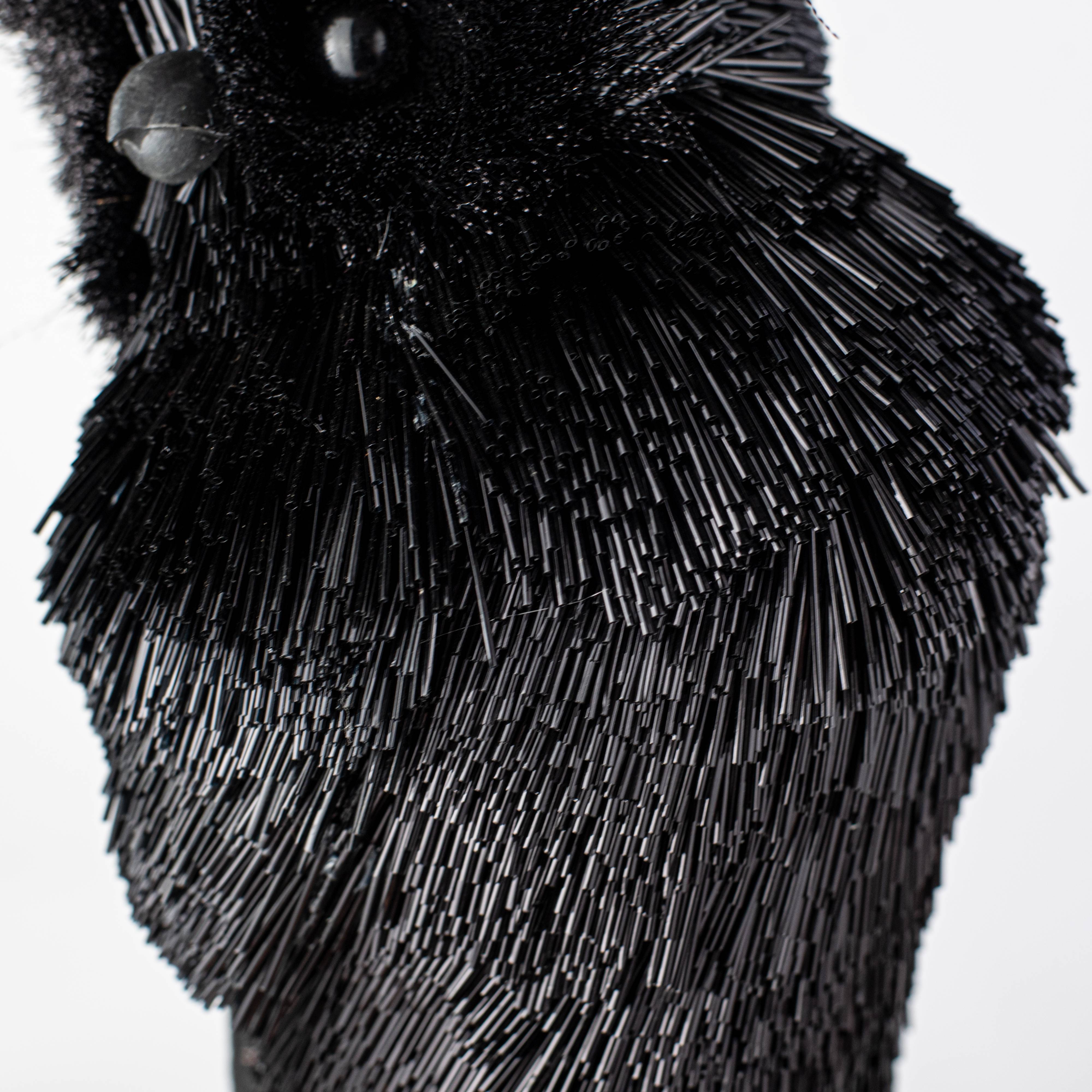 12" PVC & Sisal Owl: Black detail photo 7