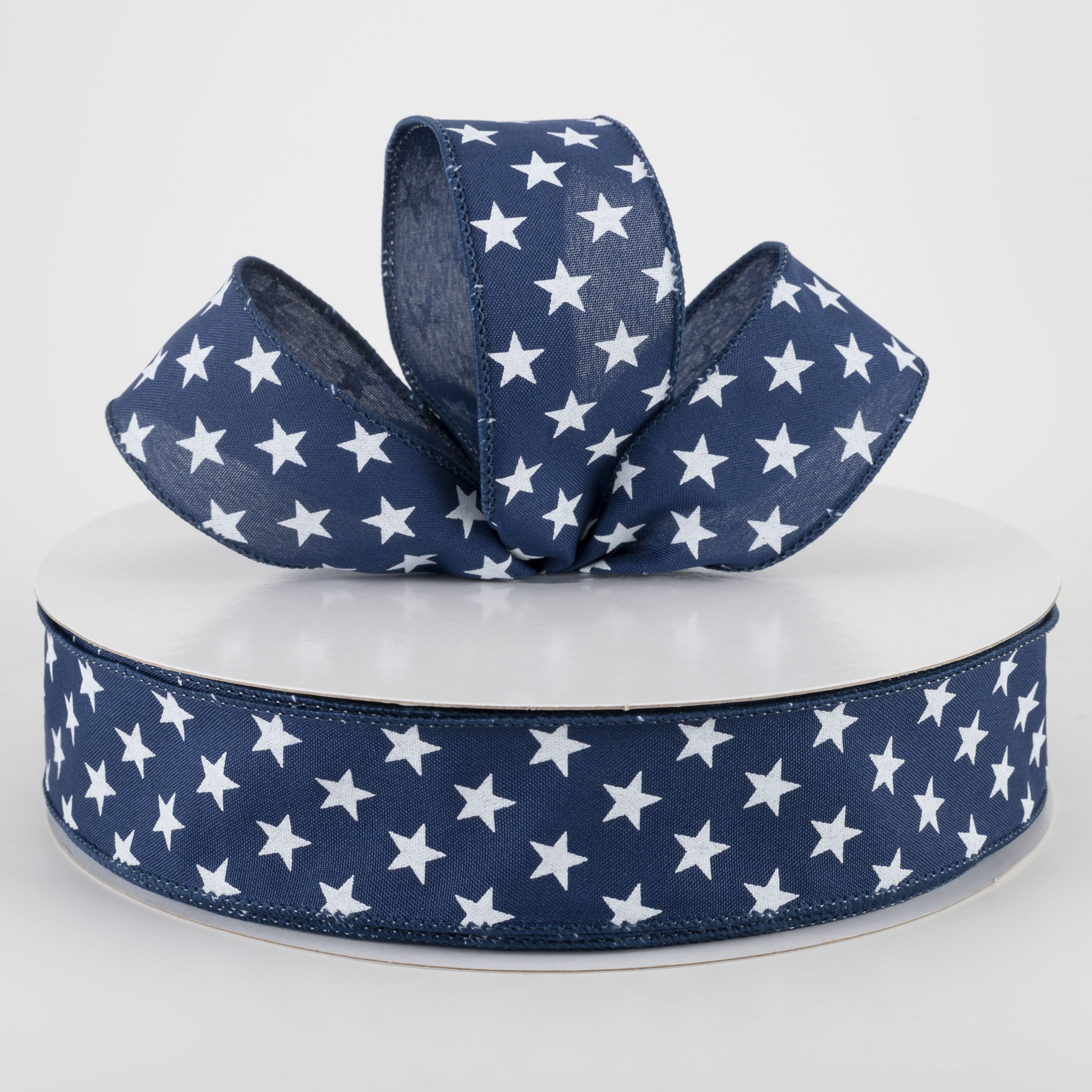 1.5" Random Star Ribbon: Navy Blue (50 Yards) Lifestyle Photo
