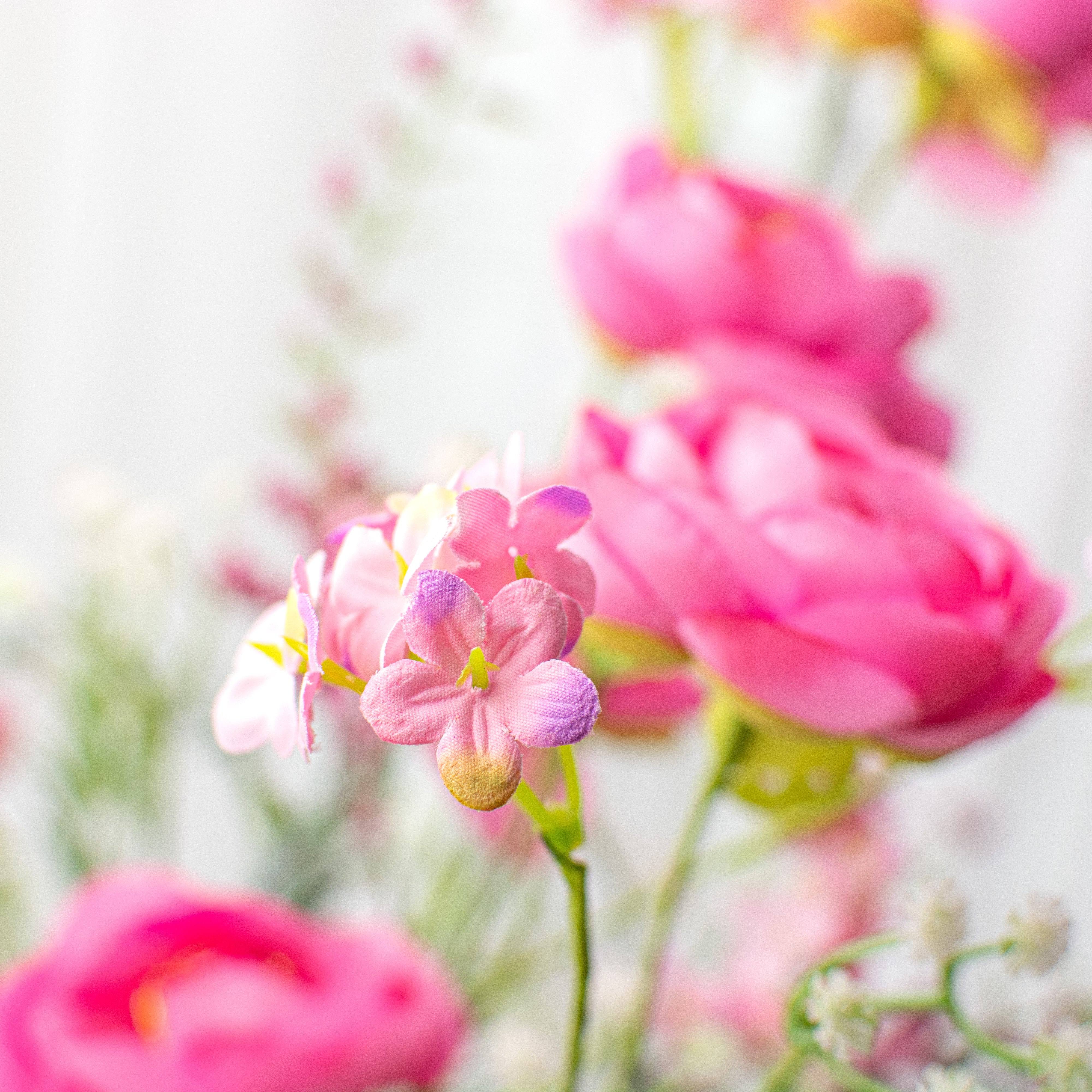 21" Ranunculus Filler Bush: Fuchsia Pink detail photo 5