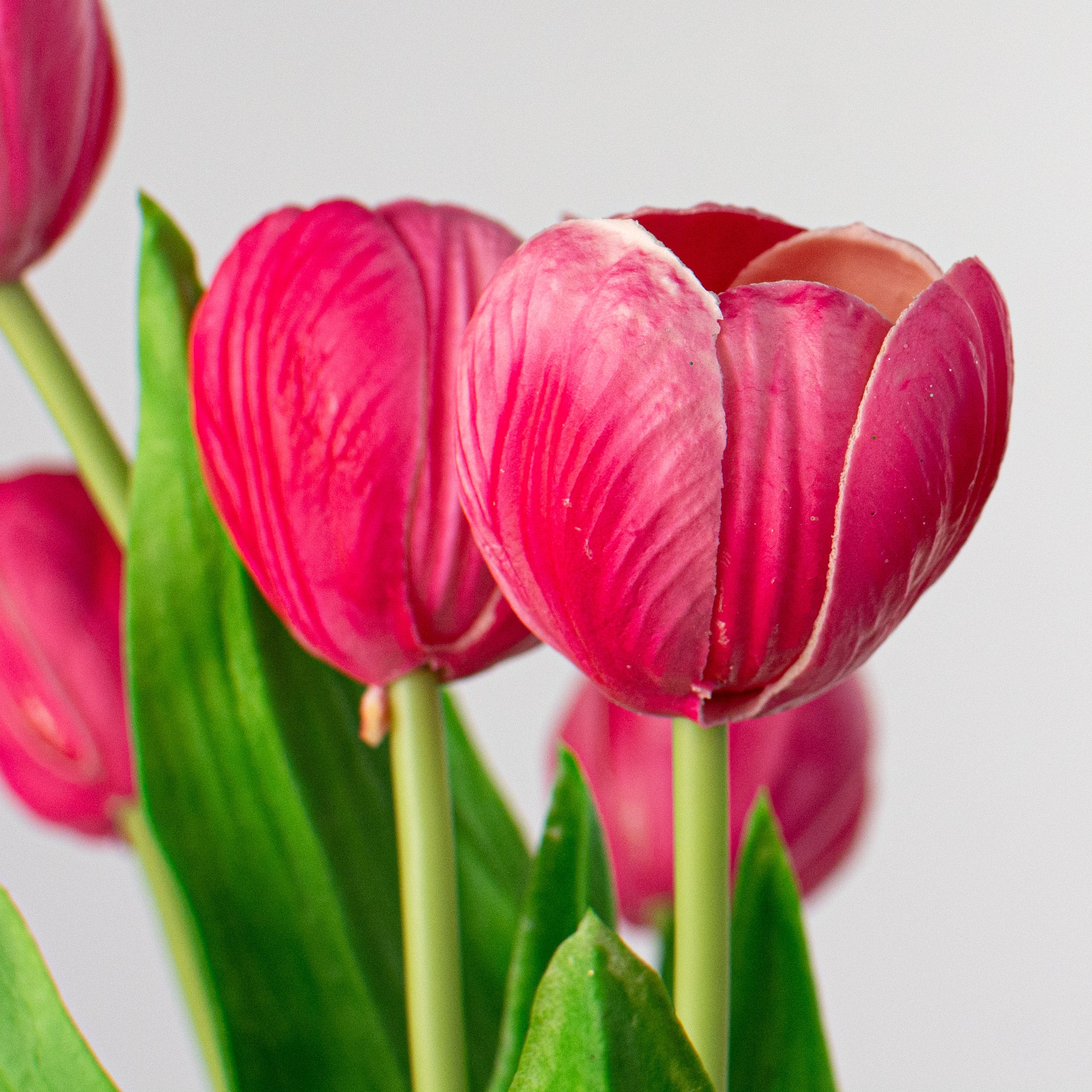 13" Realistic Touch Tulip Bouquet: Hot Pink (5) detail photo 3