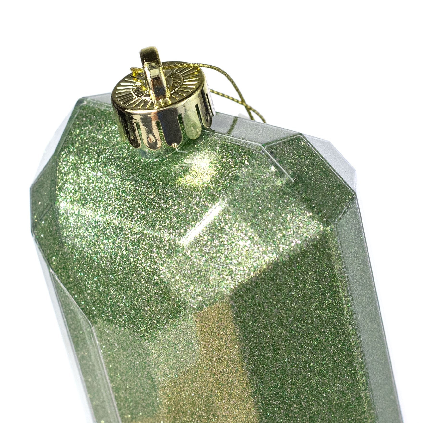 7" Rectangle Gem Ornament: Glitter Inside Sage Green detail photo 3