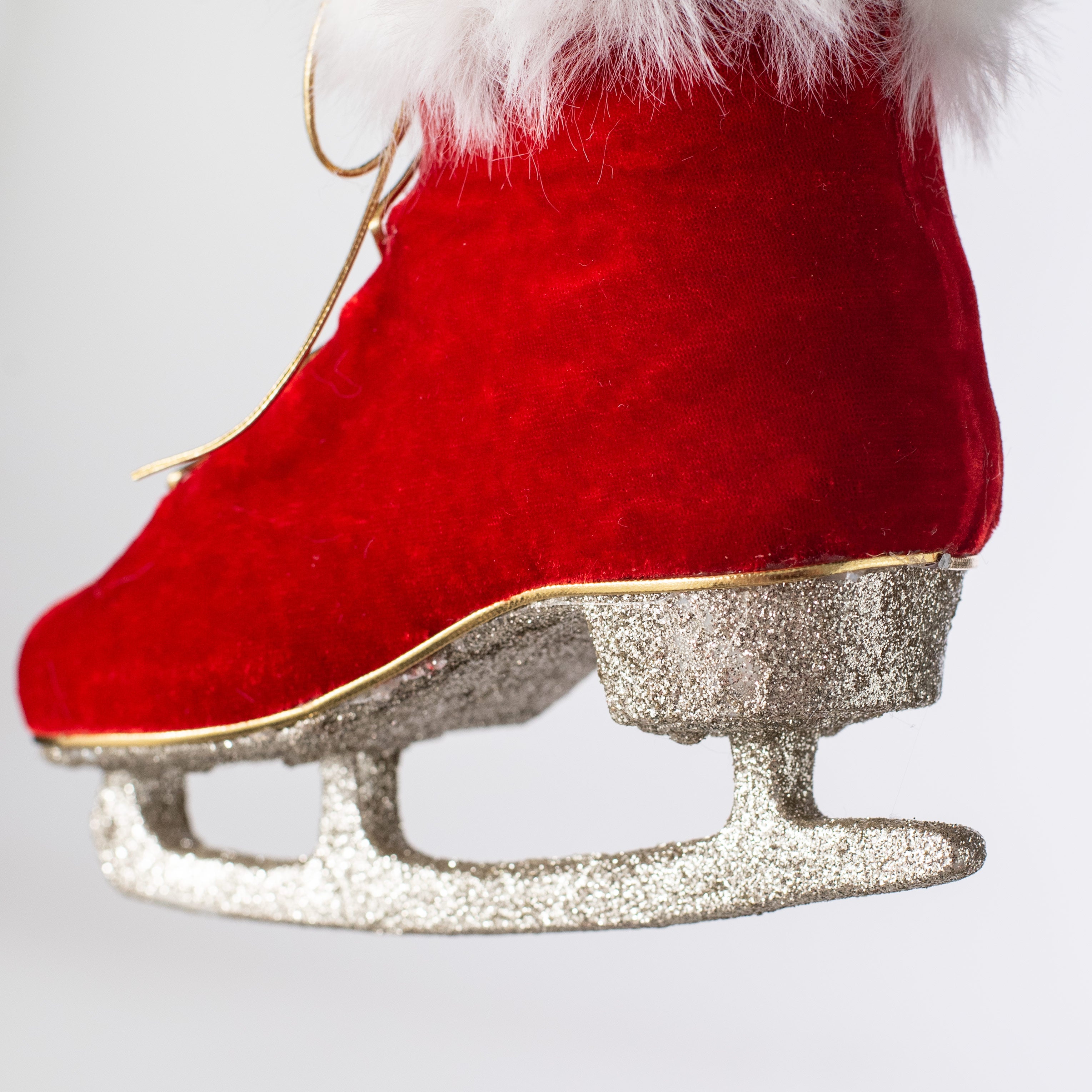 7" Red Ice Skate Ornament detail photo 4