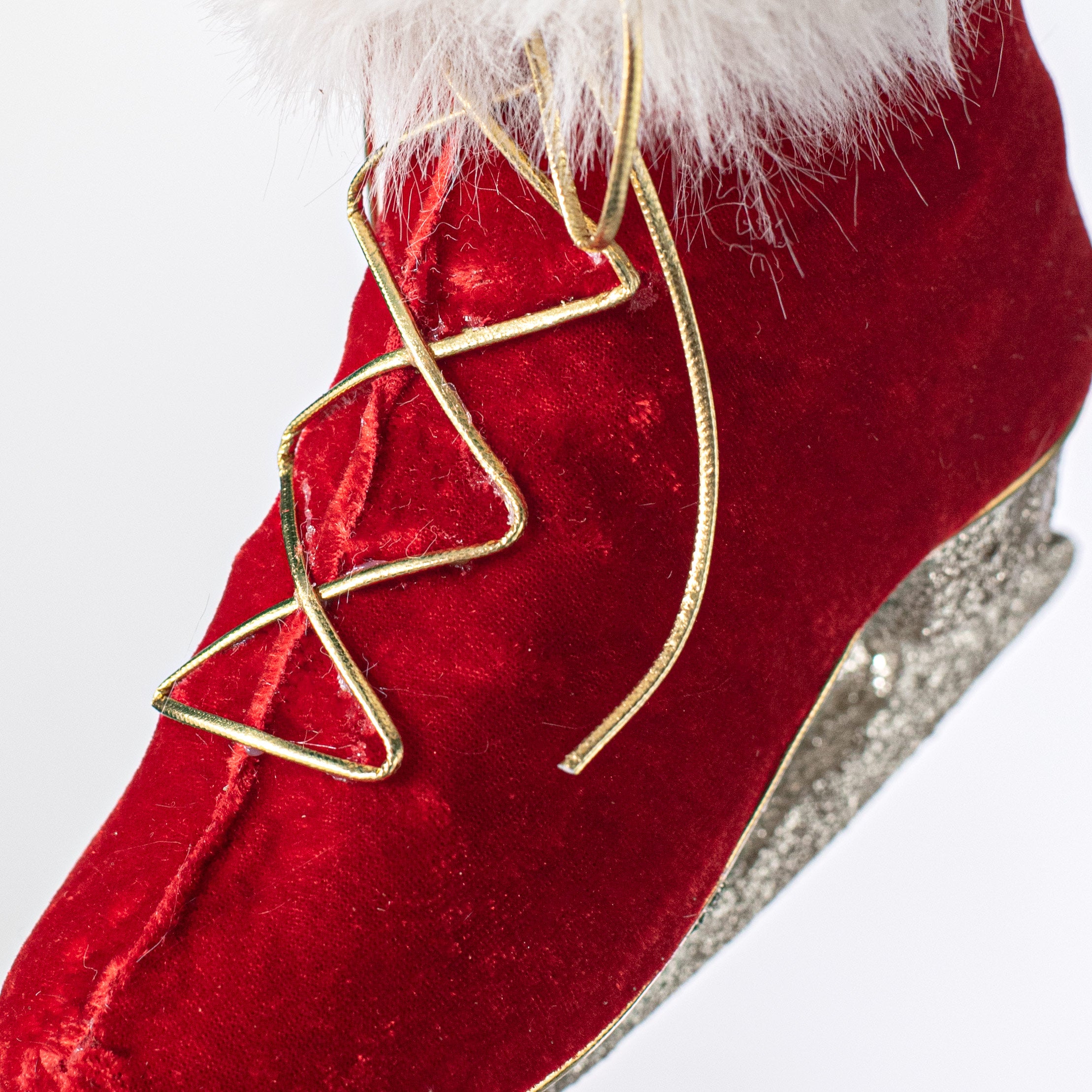 7" Red Ice Skate Ornament detail photo 5