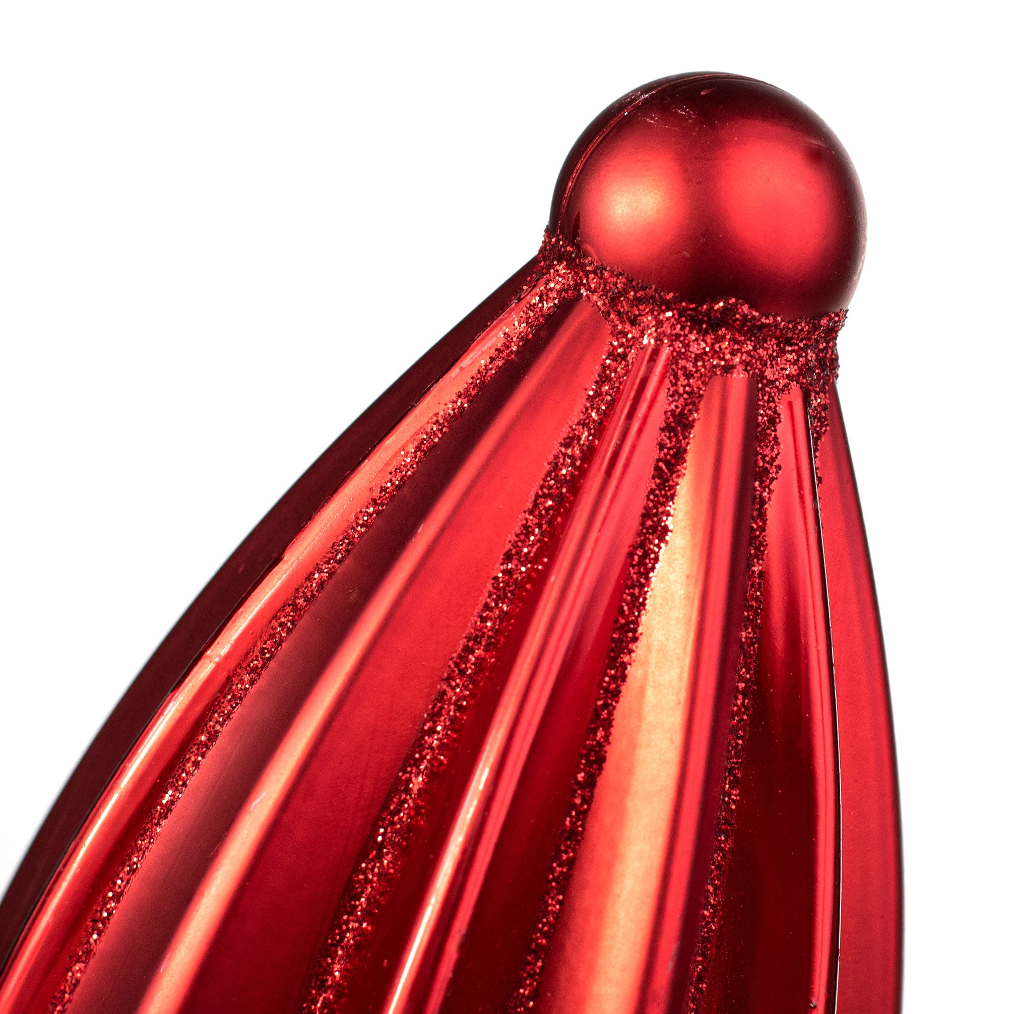 7.75" Ribbed Finial On Pick: Red detail photo 4
