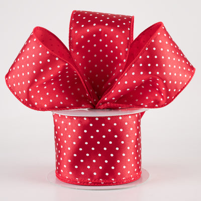 2.5" Ribbed Satin Microdots Ribbon: Red (10 Yards) Lifestyle Photo